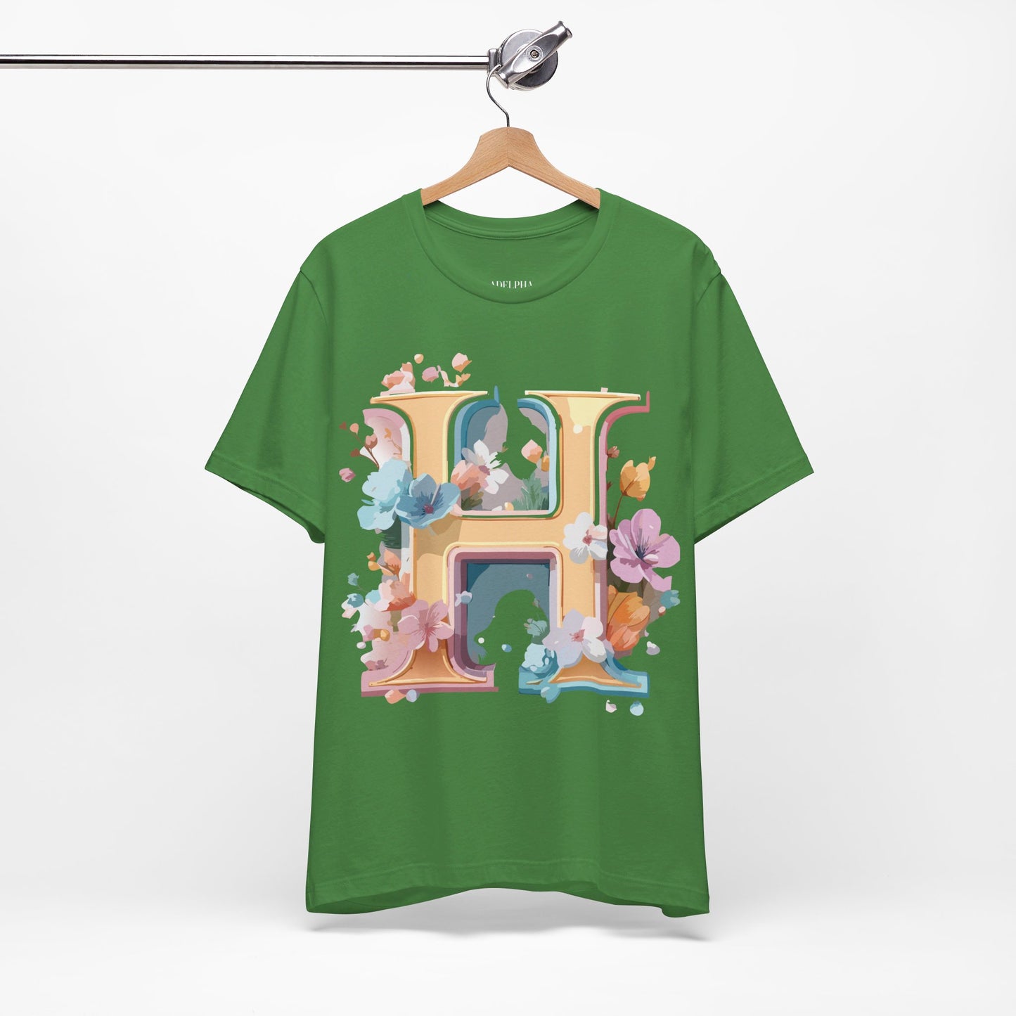 Natural Cotton Tee Shirt - Letters Collection - H Printify