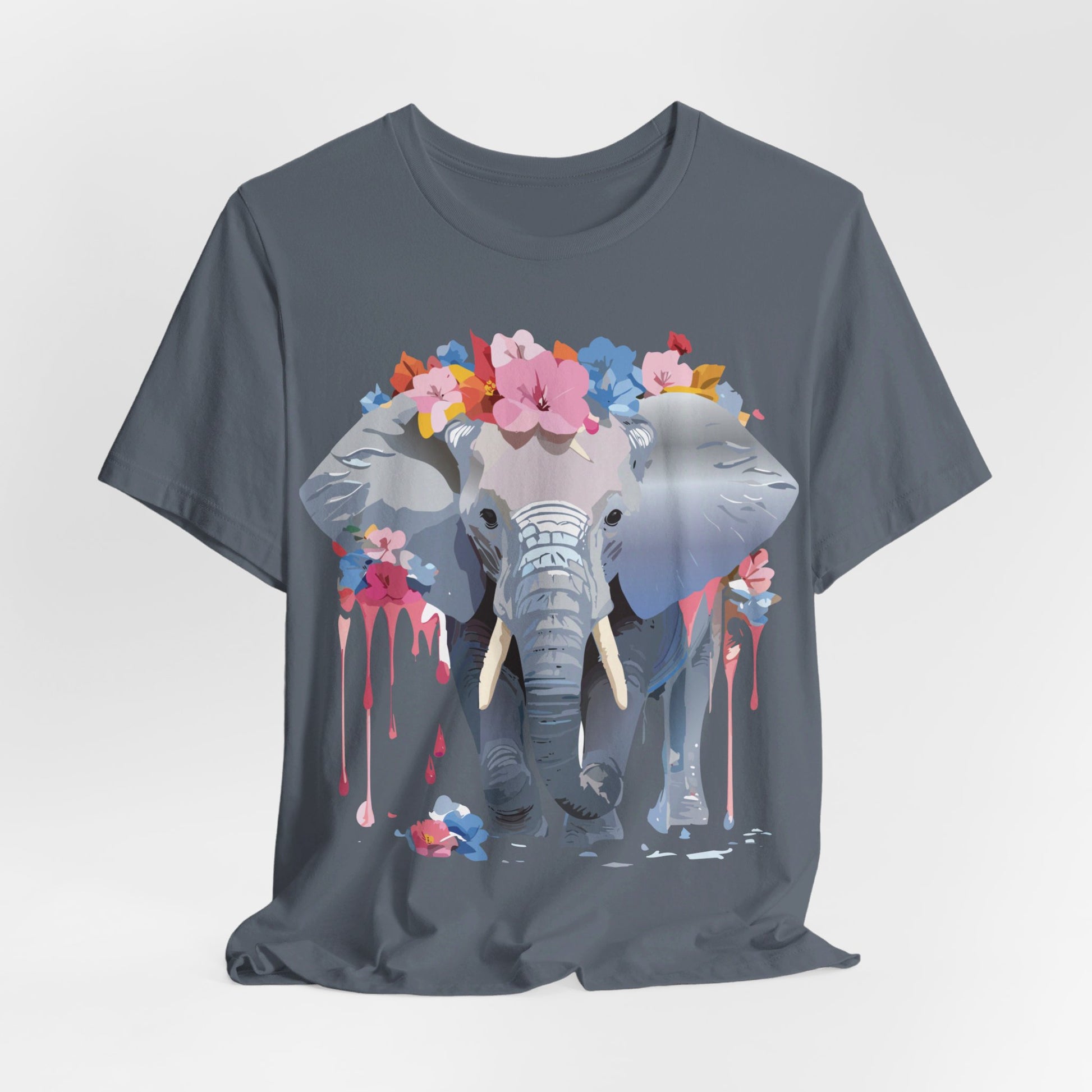 Natural Cotton Tee Shirt with Elephant Printify