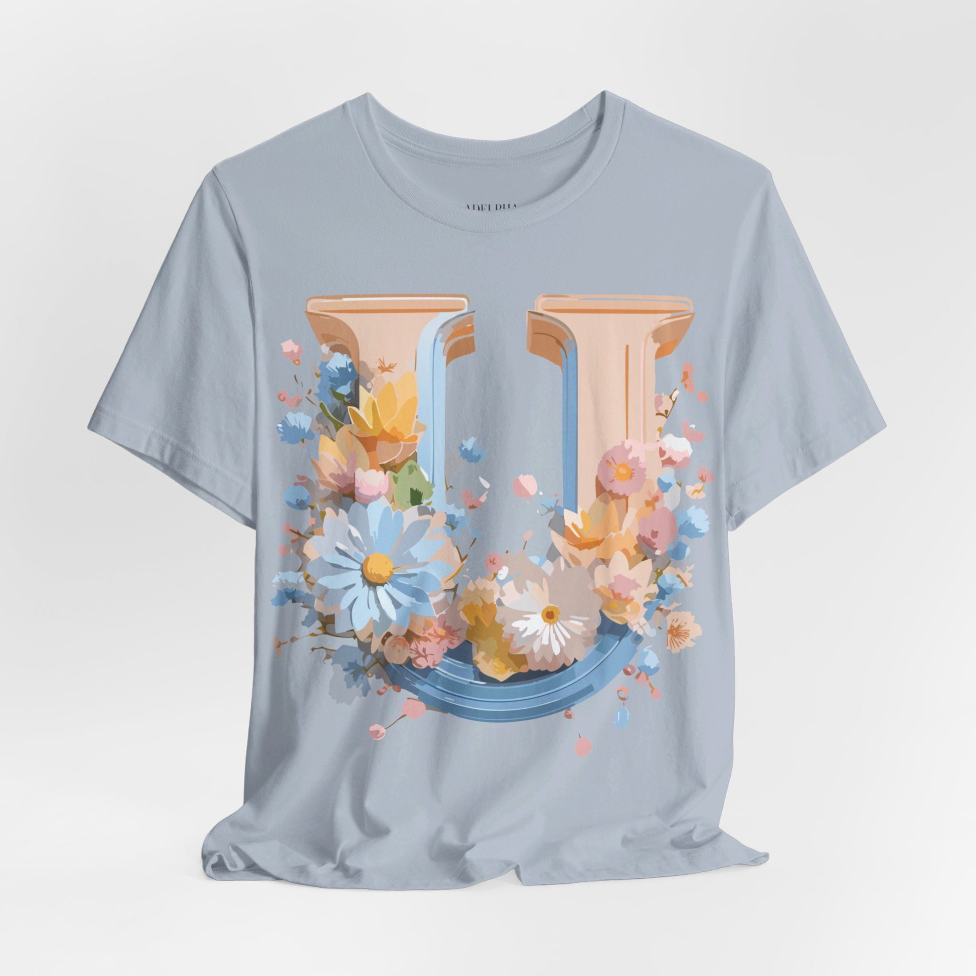Natural Cotton Tee Shirt - Letters Collection - U Printify