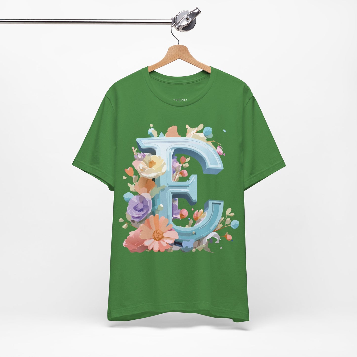Natural Cotton Tee Shirt - Letters Collection - E Printify