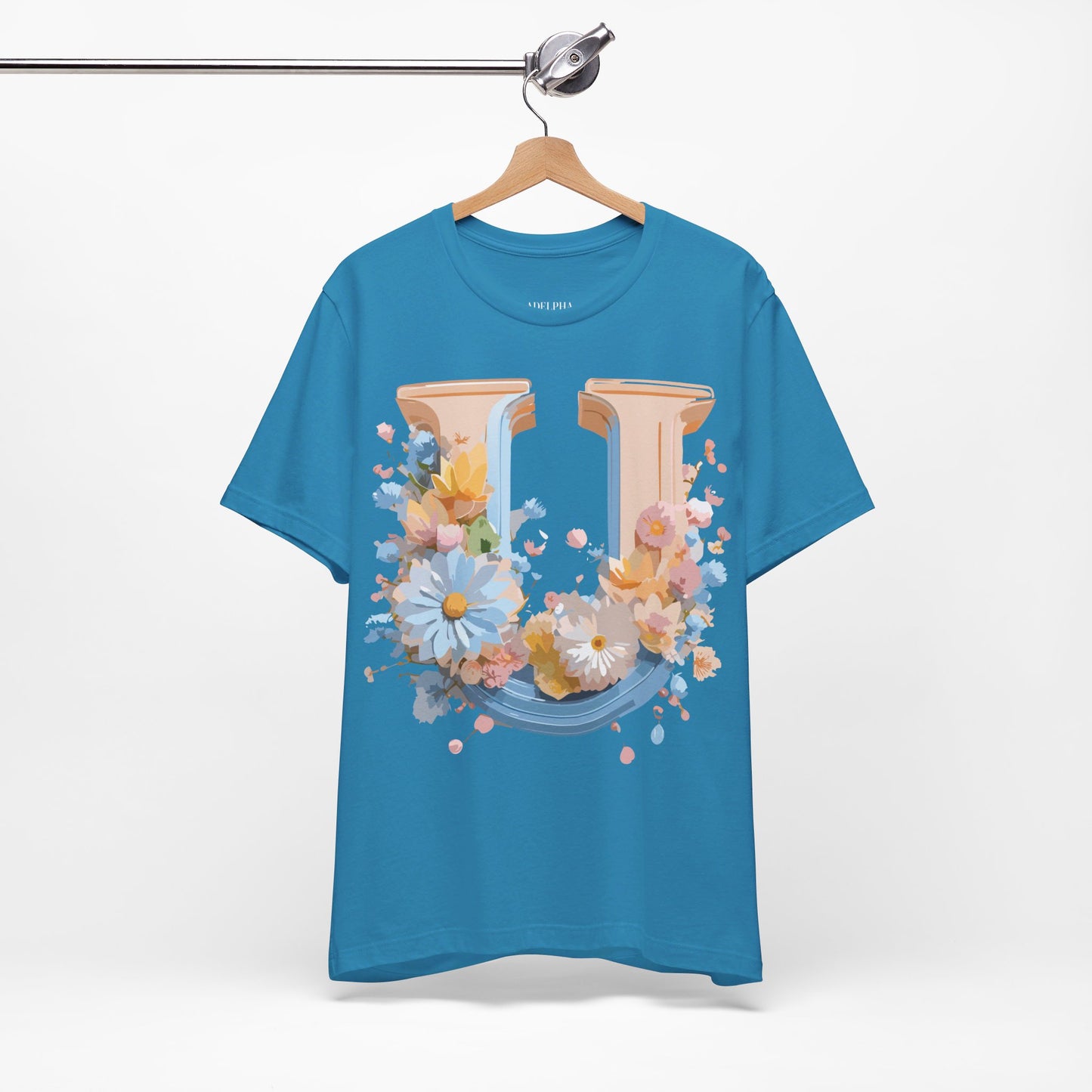 Natural Cotton Tee Shirt - Letters Collection - U Printify