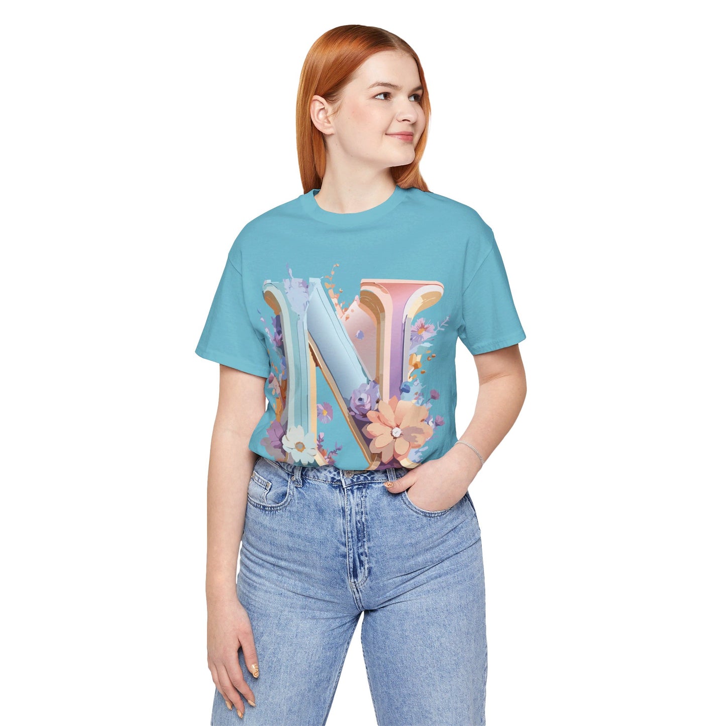 Natural Cotton Tee Shirt - Letters Collection - N Printify
