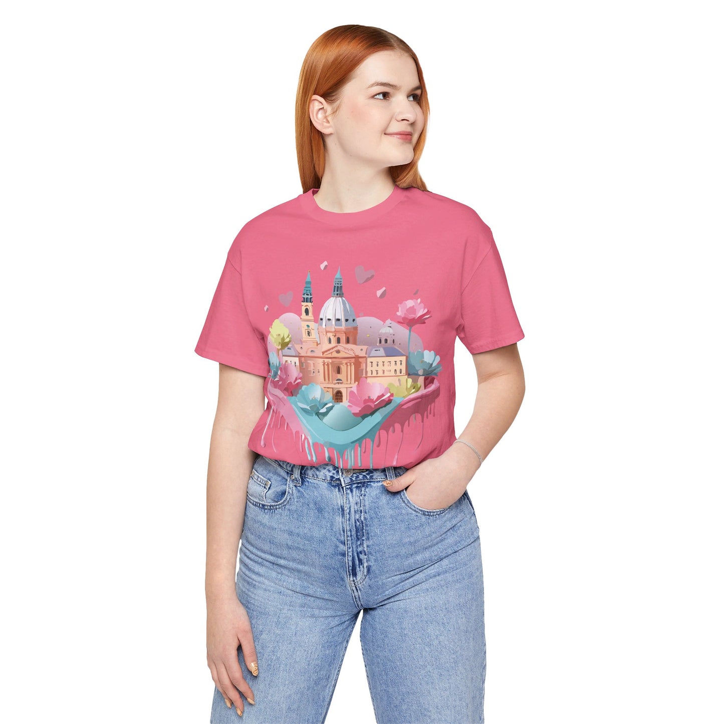 Natural Cotton Tee Shirt - Beautiful Places Collection - Prague Printify