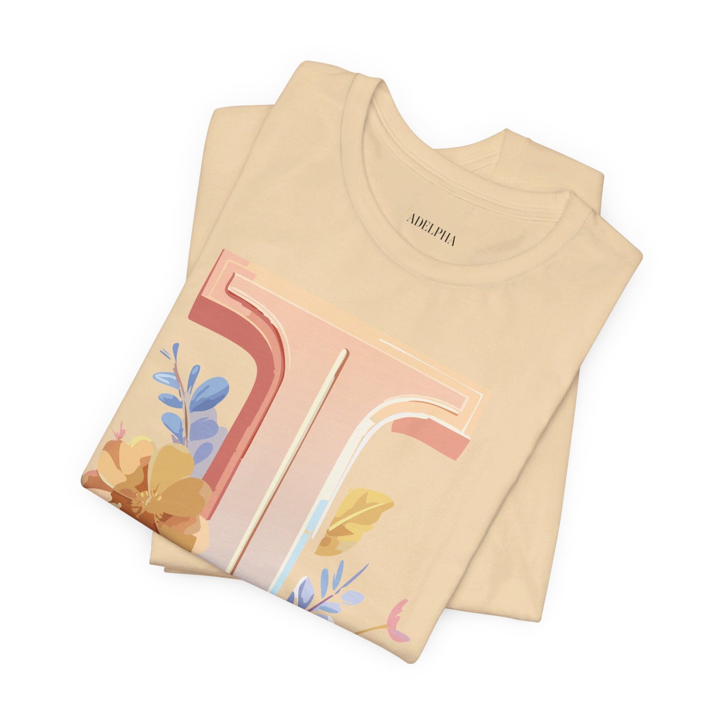 Natural Cotton Tee Shirt - Letters Collection - I Printify