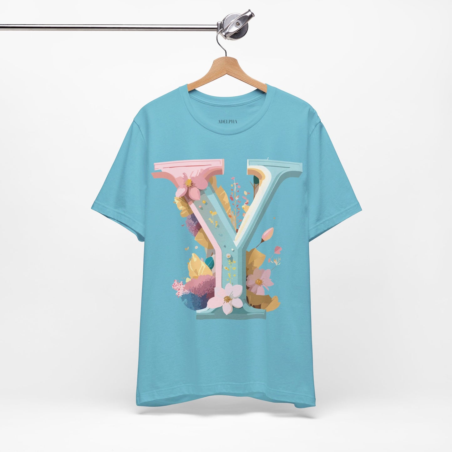Natural Cotton Tee Shirt - Letters Collection - Y Printify