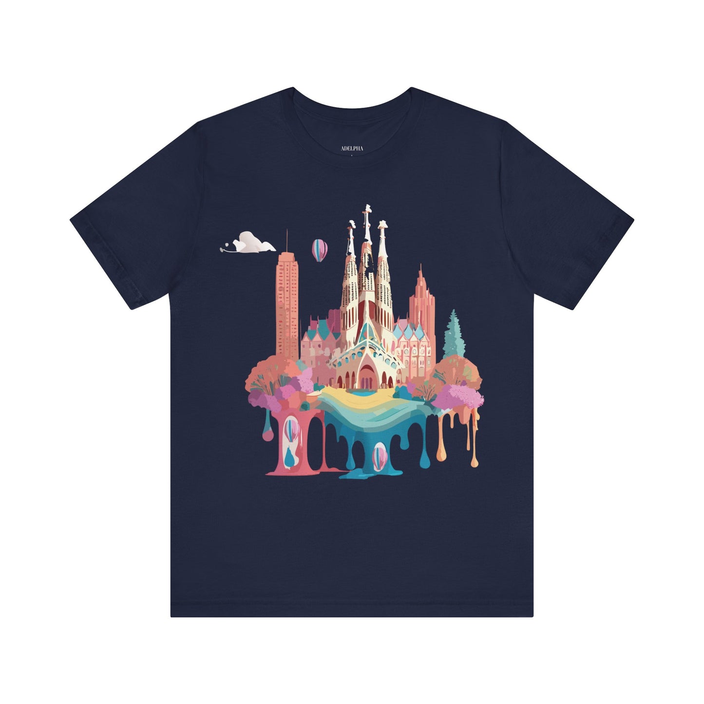 Natural Cotton Tee Shirt - Beautiful Places Collection - Barcelona Printify