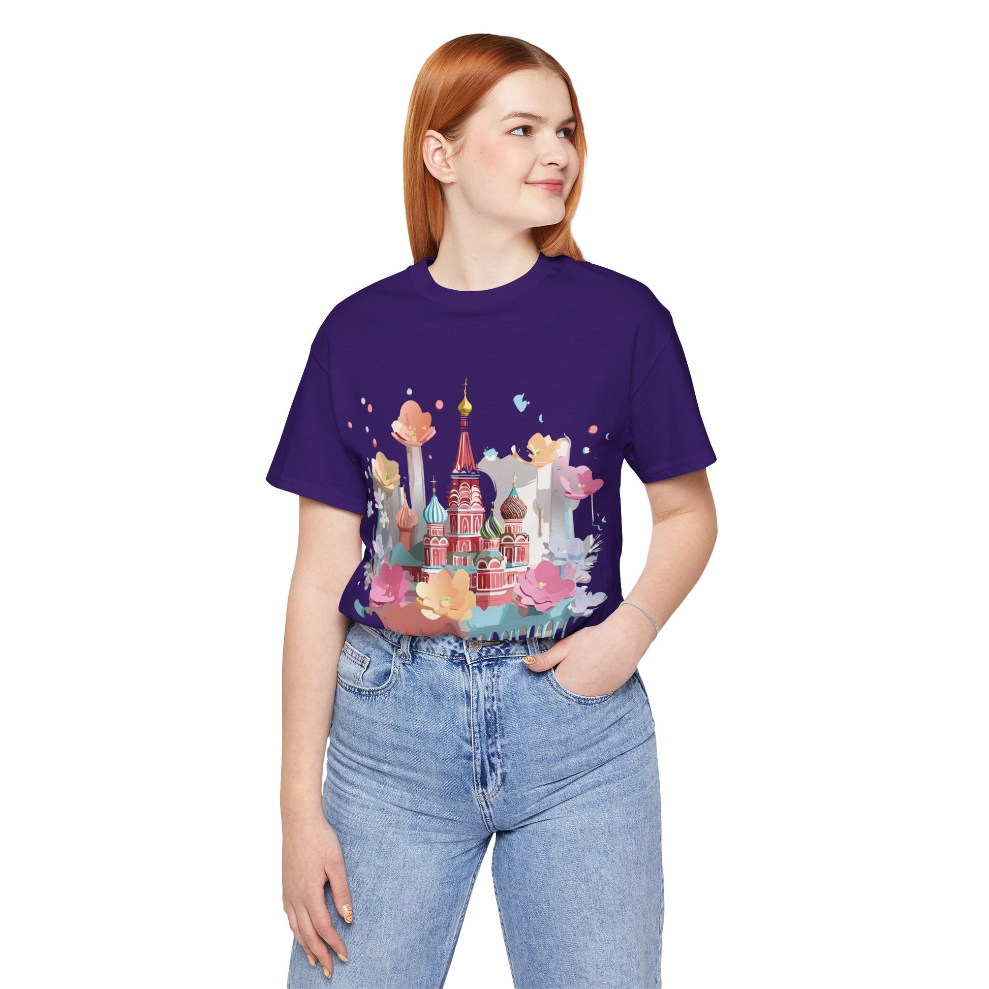 Natural Cotton Tee Shirt - Beautiful Places Collection - Moscow Printify