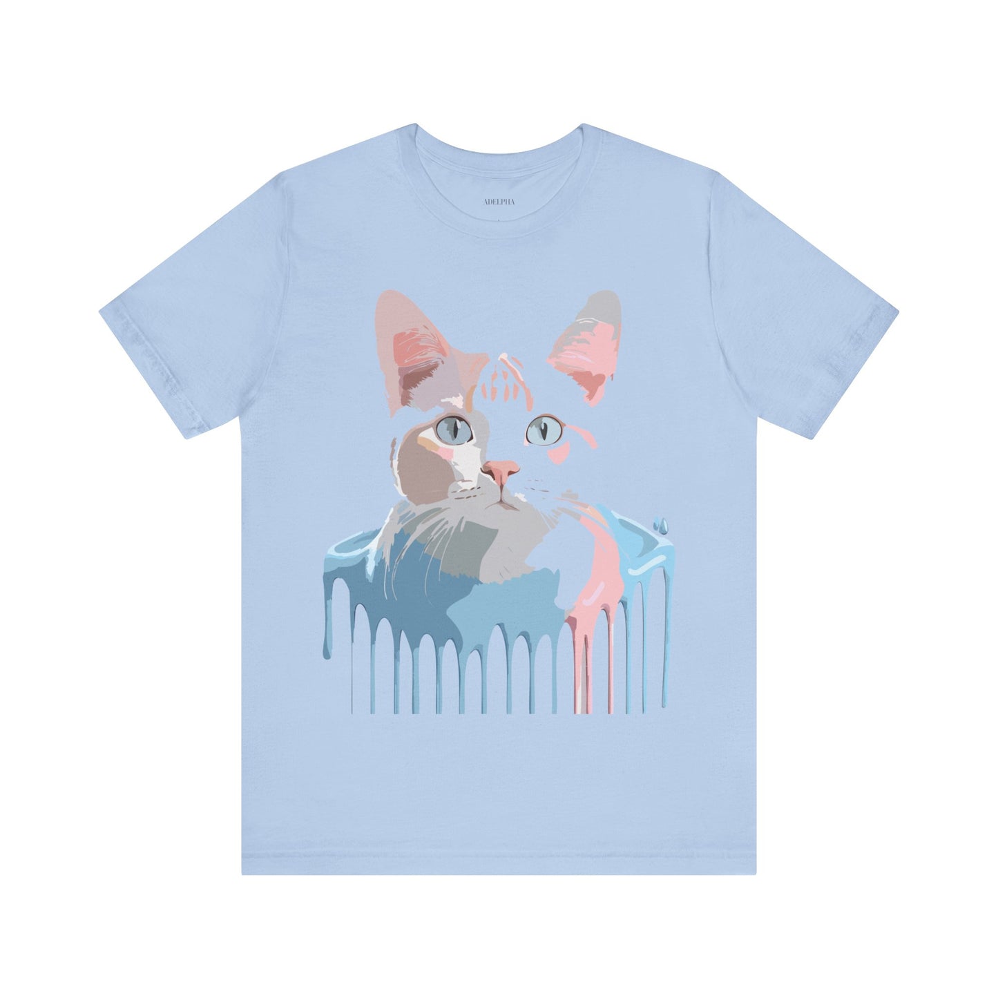 Natural Cotton Tee Shirt with Cat Printify