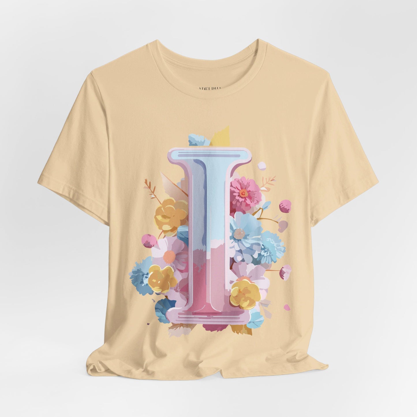 Natural Cotton Tee Shirt - Letters Collection - I Printify