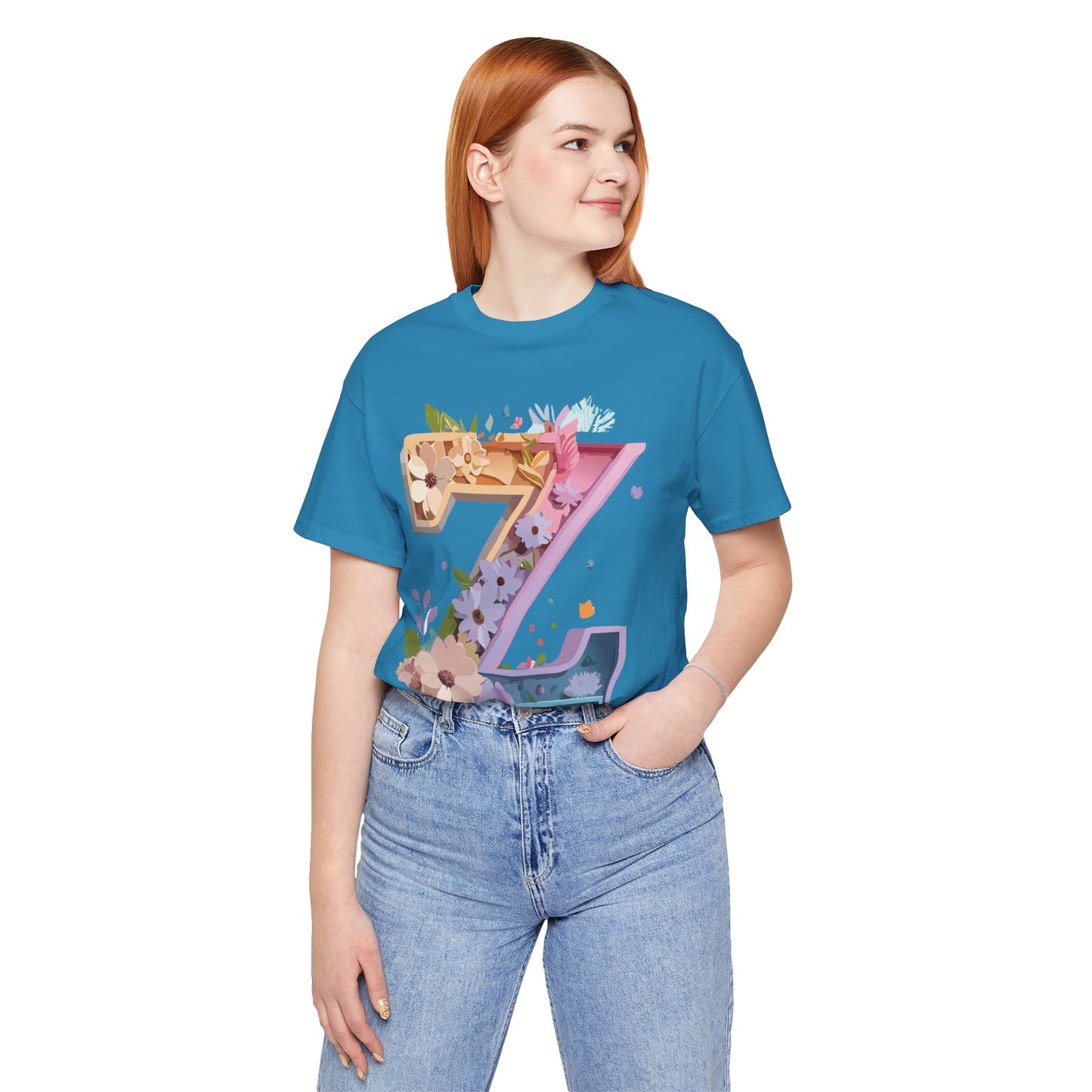 Natural Cotton Tee Shirt - Letters Collection - Z Printify