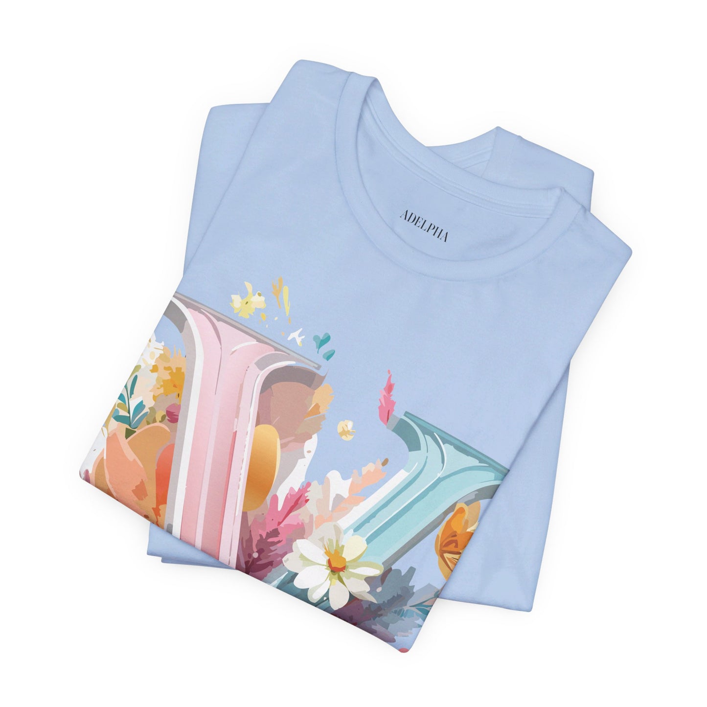 Natural Cotton Tee Shirt - Letters Collection - V Printify