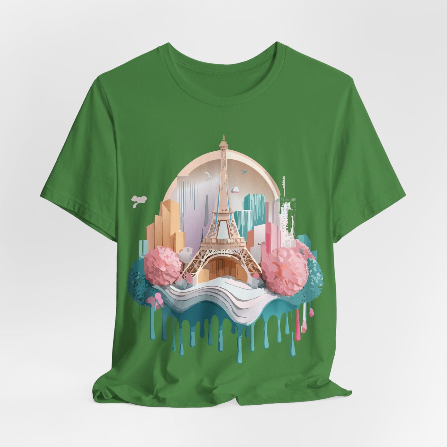Natural Cotton Tee Shirt - Beautiful Places Collection - Paris Printify