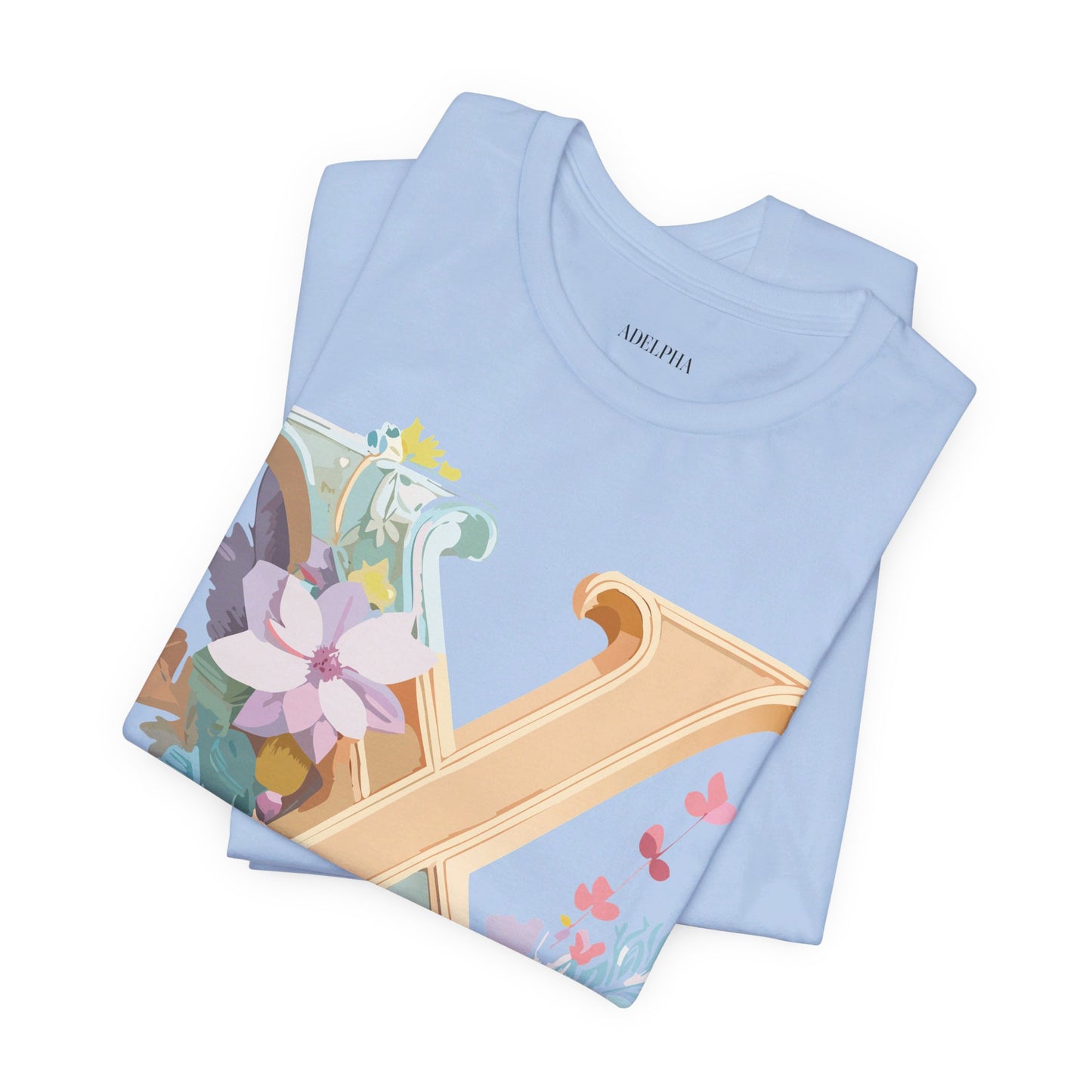 Natural Cotton Tee Shirt - Letters Collection - X Printify