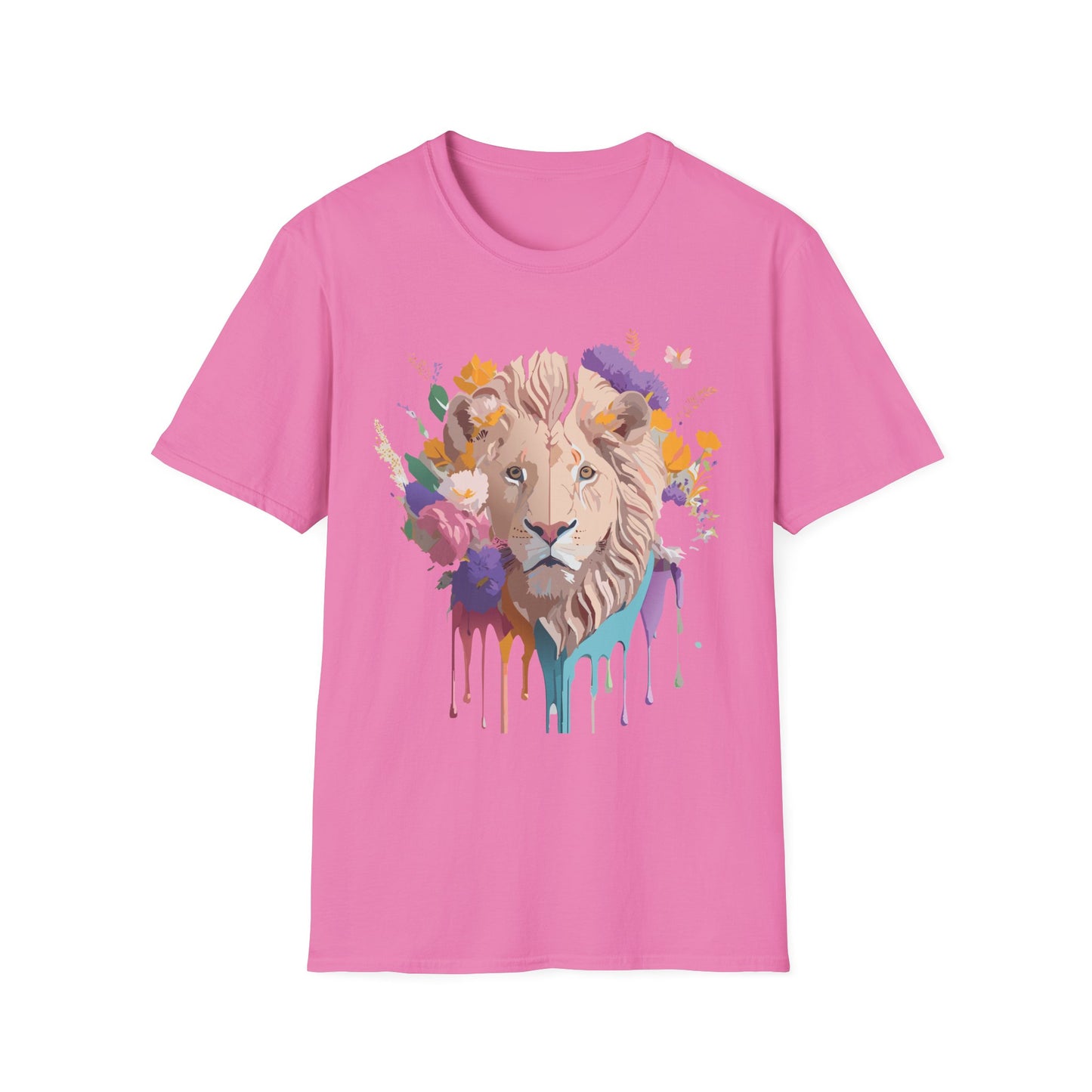 Lion Shirt, Shirt with Lion, Floral Lion Tee, Shirt with Animals