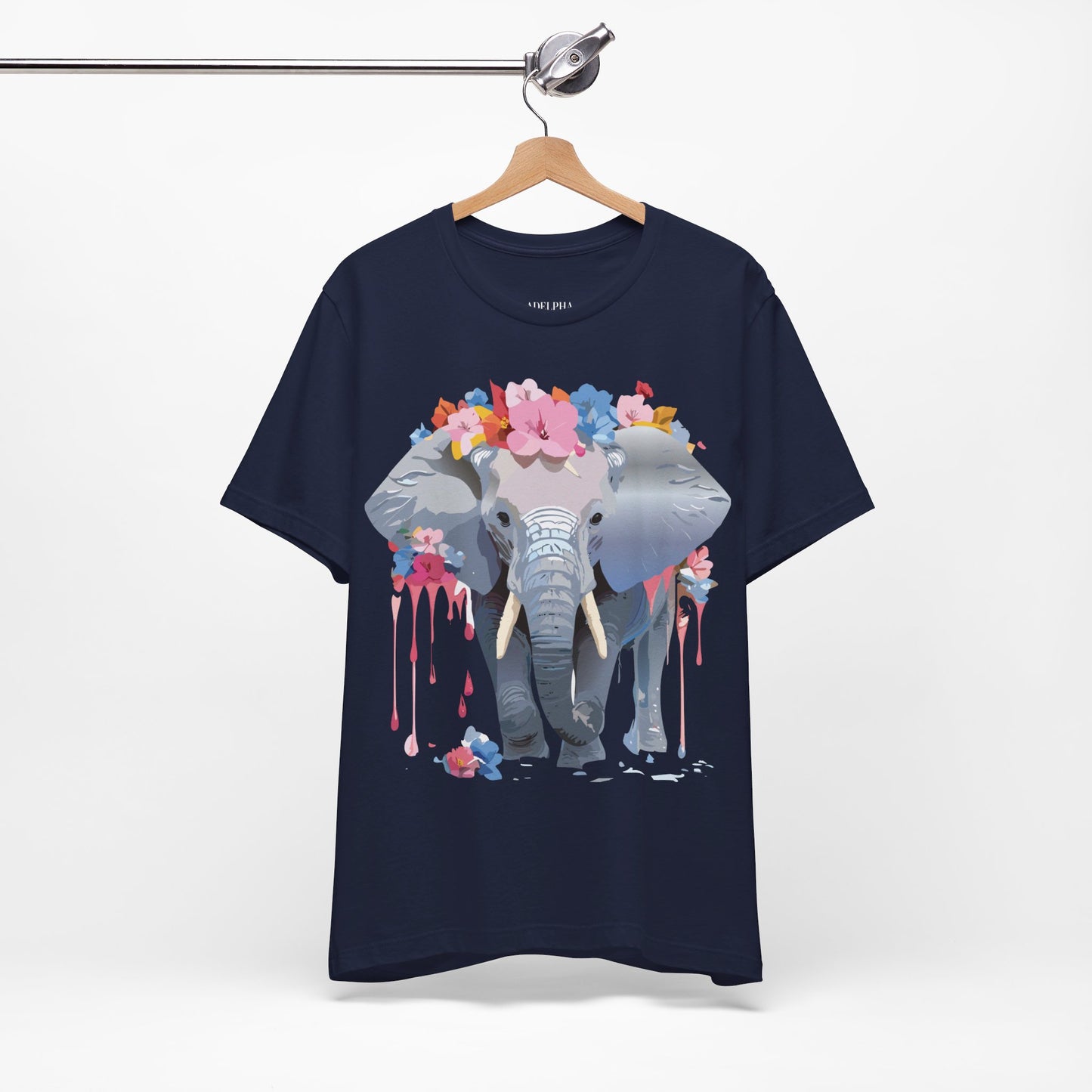 Natural Cotton Tee Shirt with Elephant Printify