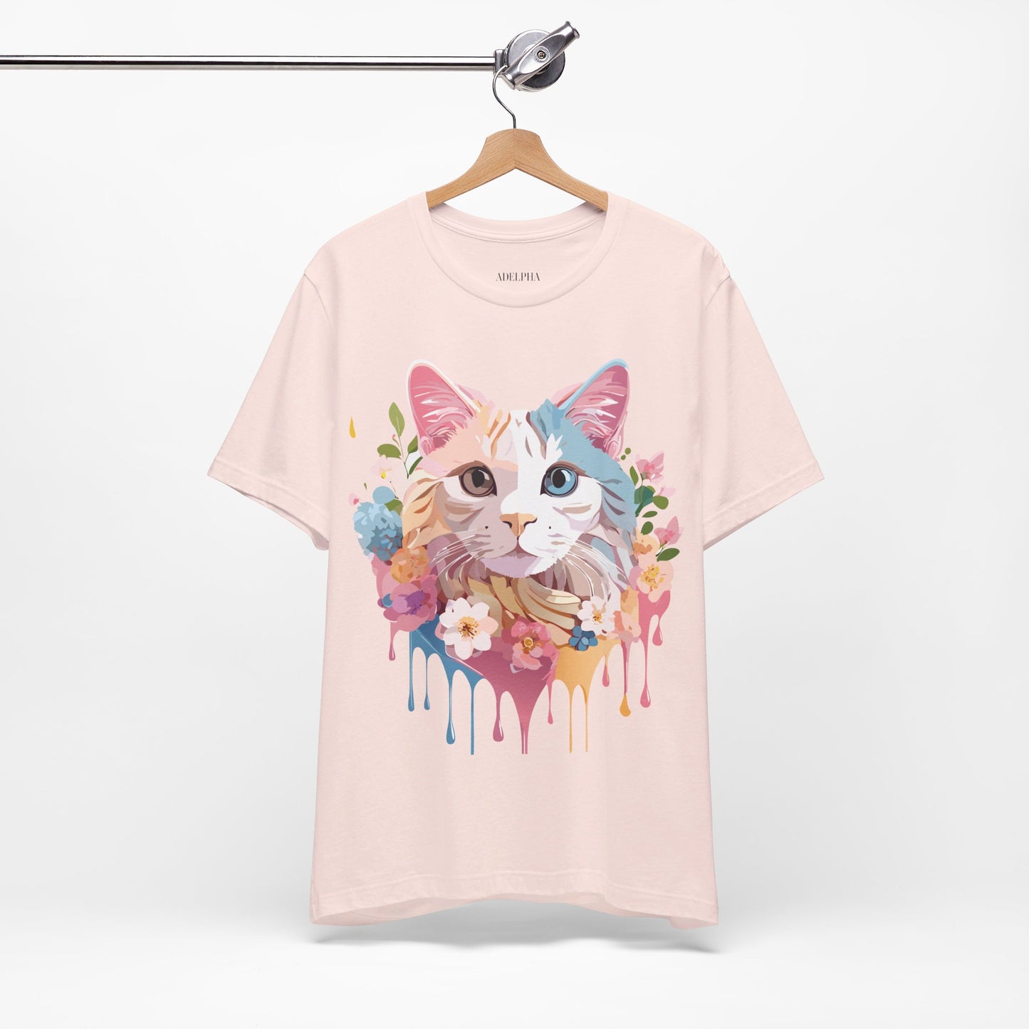 Natural Cotton Tee Shirt with Cat Printify