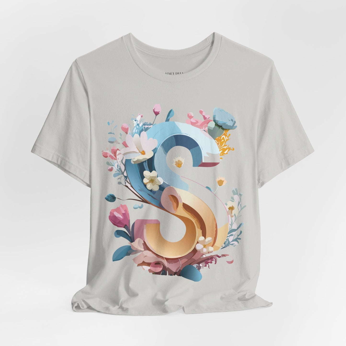 Natural Cotton Tee Shirt - Letters Collection - S Printify