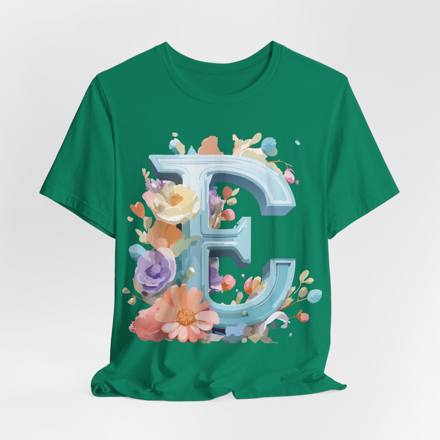 Natural Cotton Tee Shirt - Letters Collection - E Printify
