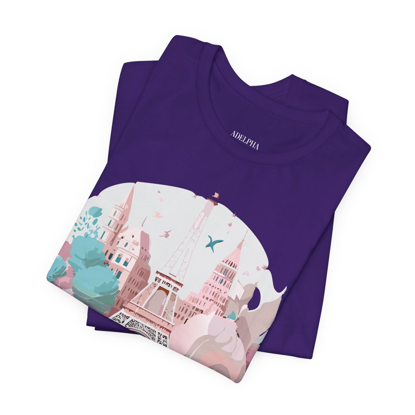 Natural Cotton Tee Shirt - Beautiful Places Collection - Paris Printify