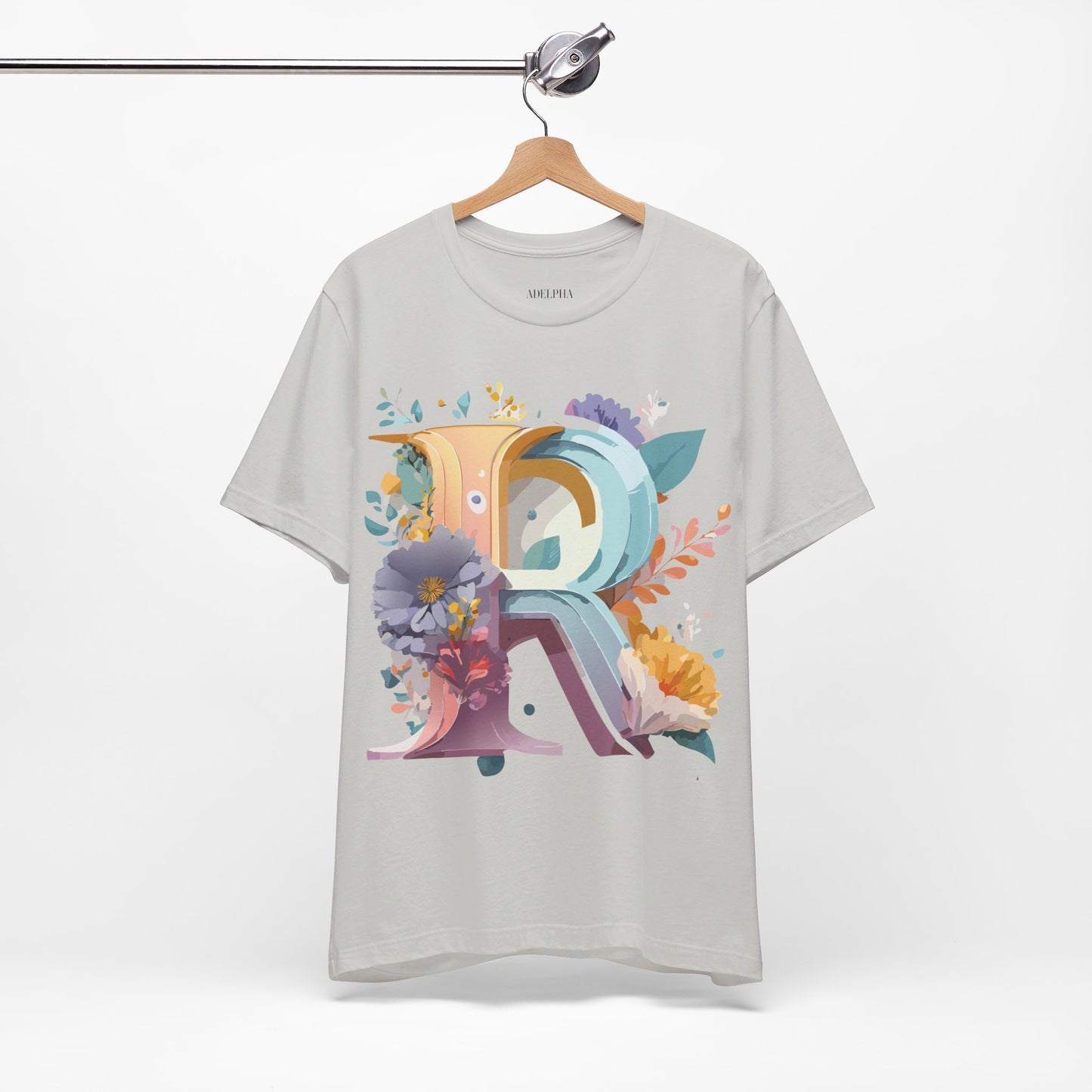 Natural Cotton Tee Shirt - Letters Collection - R Printify