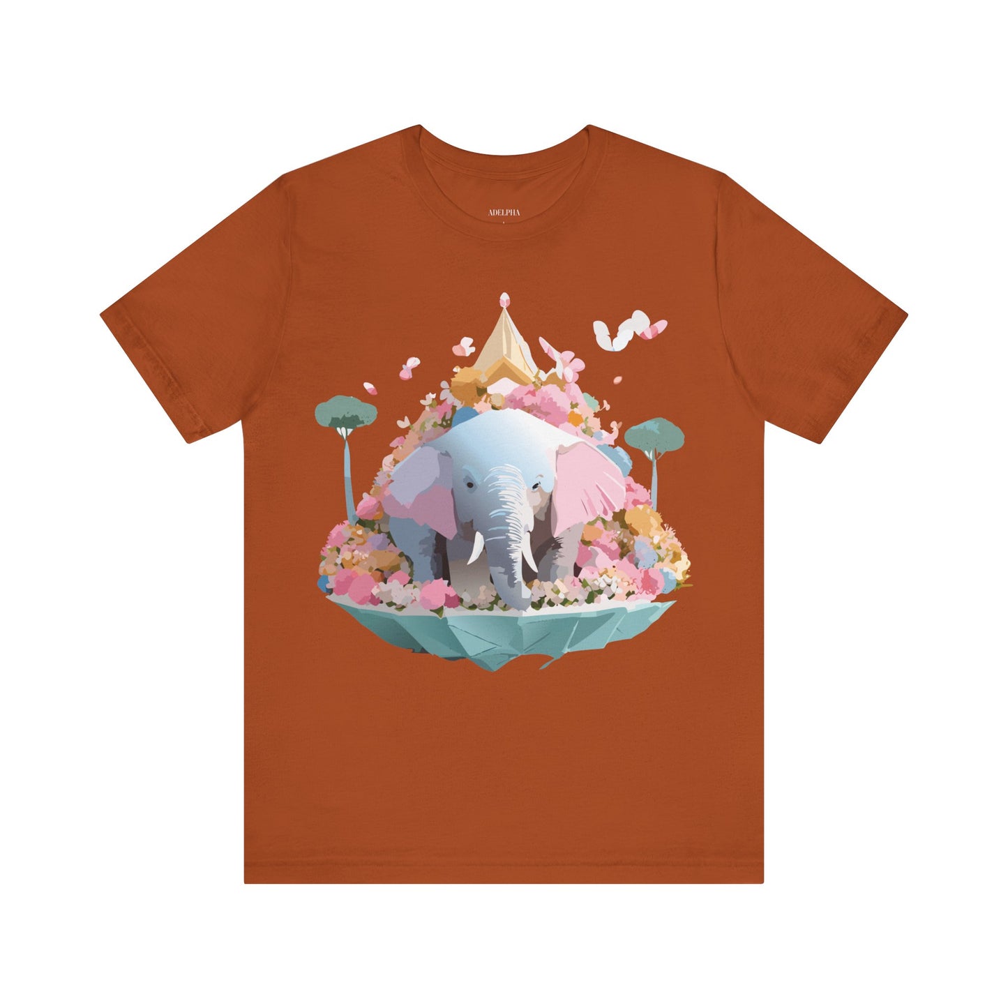 Natural Cotton Tee Shirt with Elephant Printify