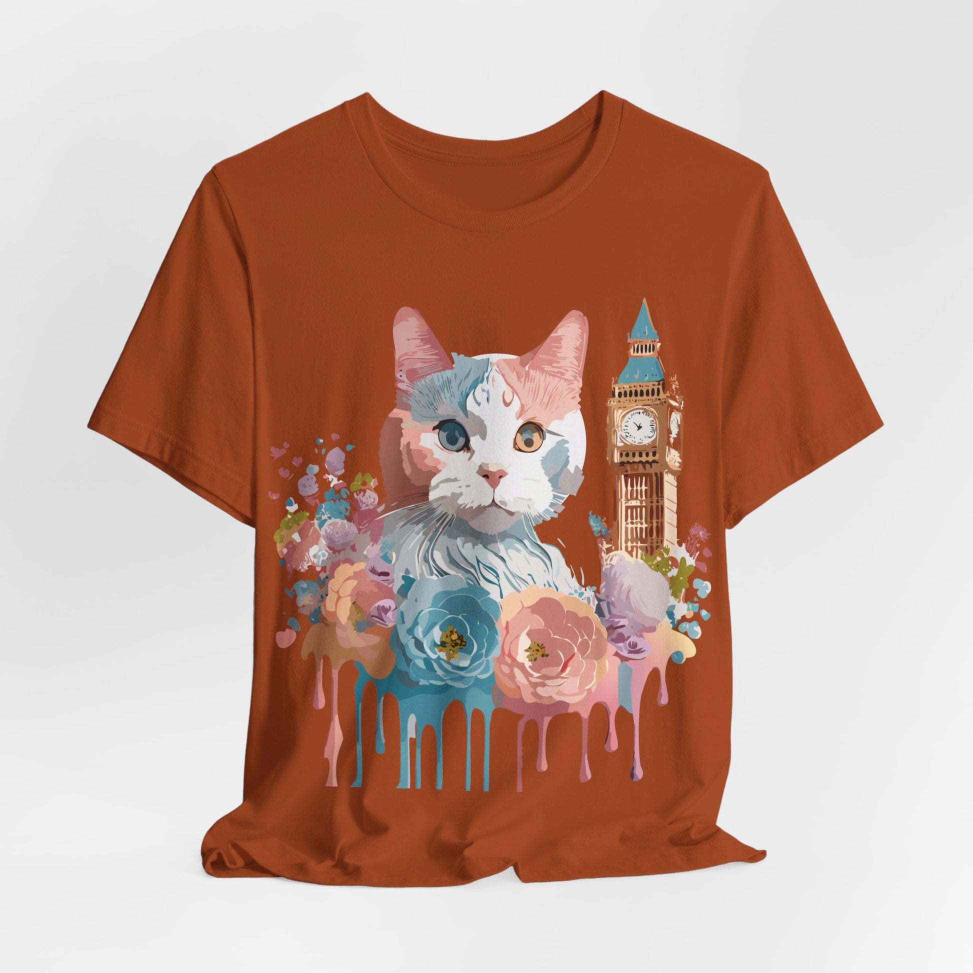 Natural Cotton Tee Shirt with Cat Printify