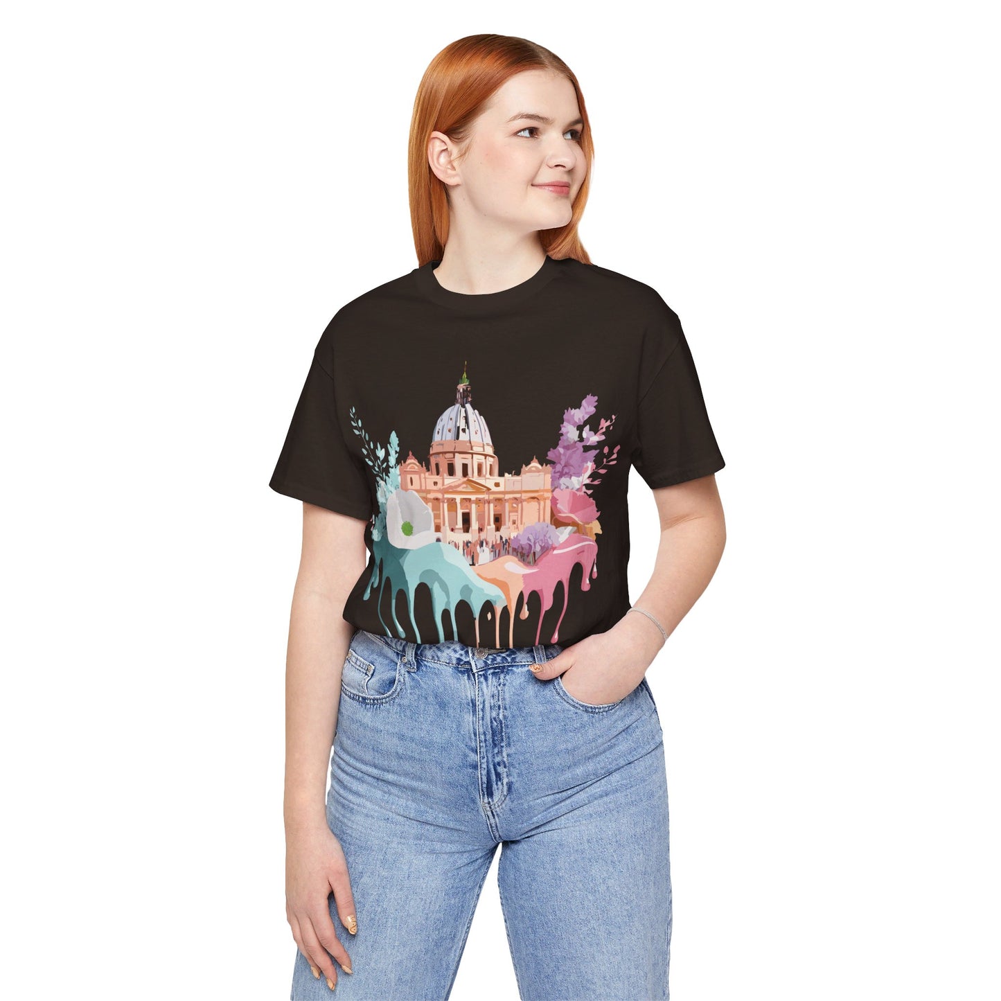 Natural Cotton Tee Shirt - Beautiful Places Collection - Rome Printify