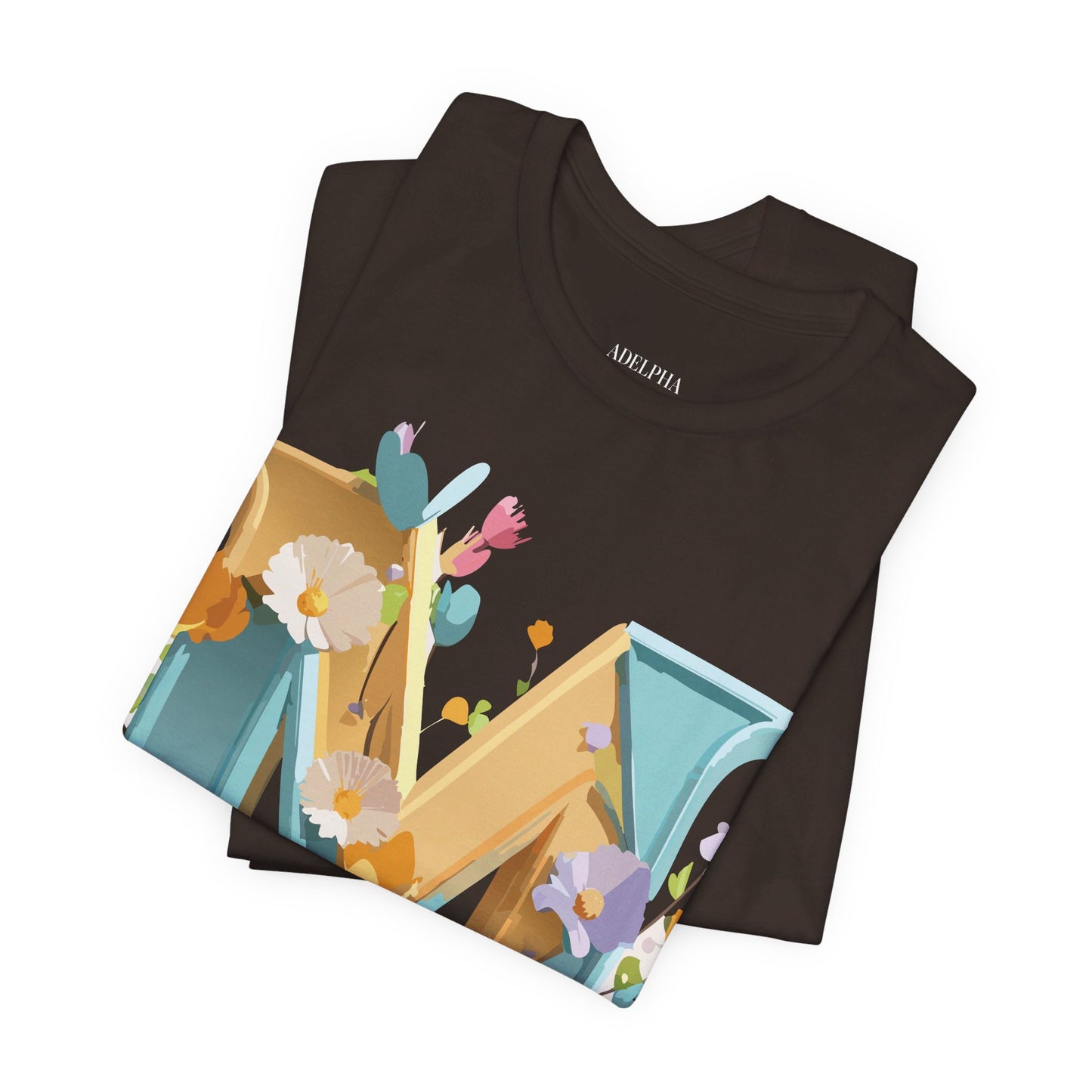 Natural Cotton Tee Shirt - Letters Collection - M Printify