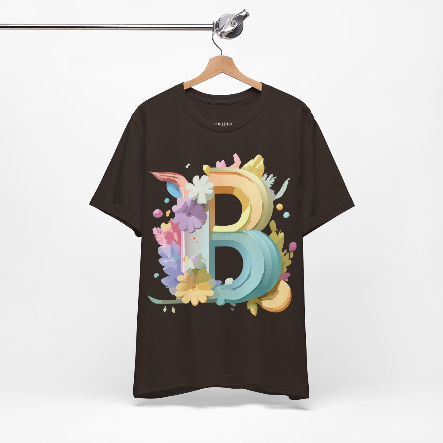 Natural Cotton Tee Shirt - Letters Collection - B Printify