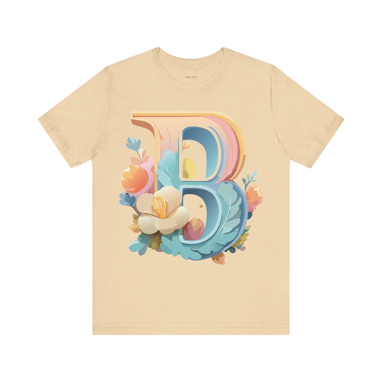 Natural Cotton Tee Shirt - Letters Collection - B Printify