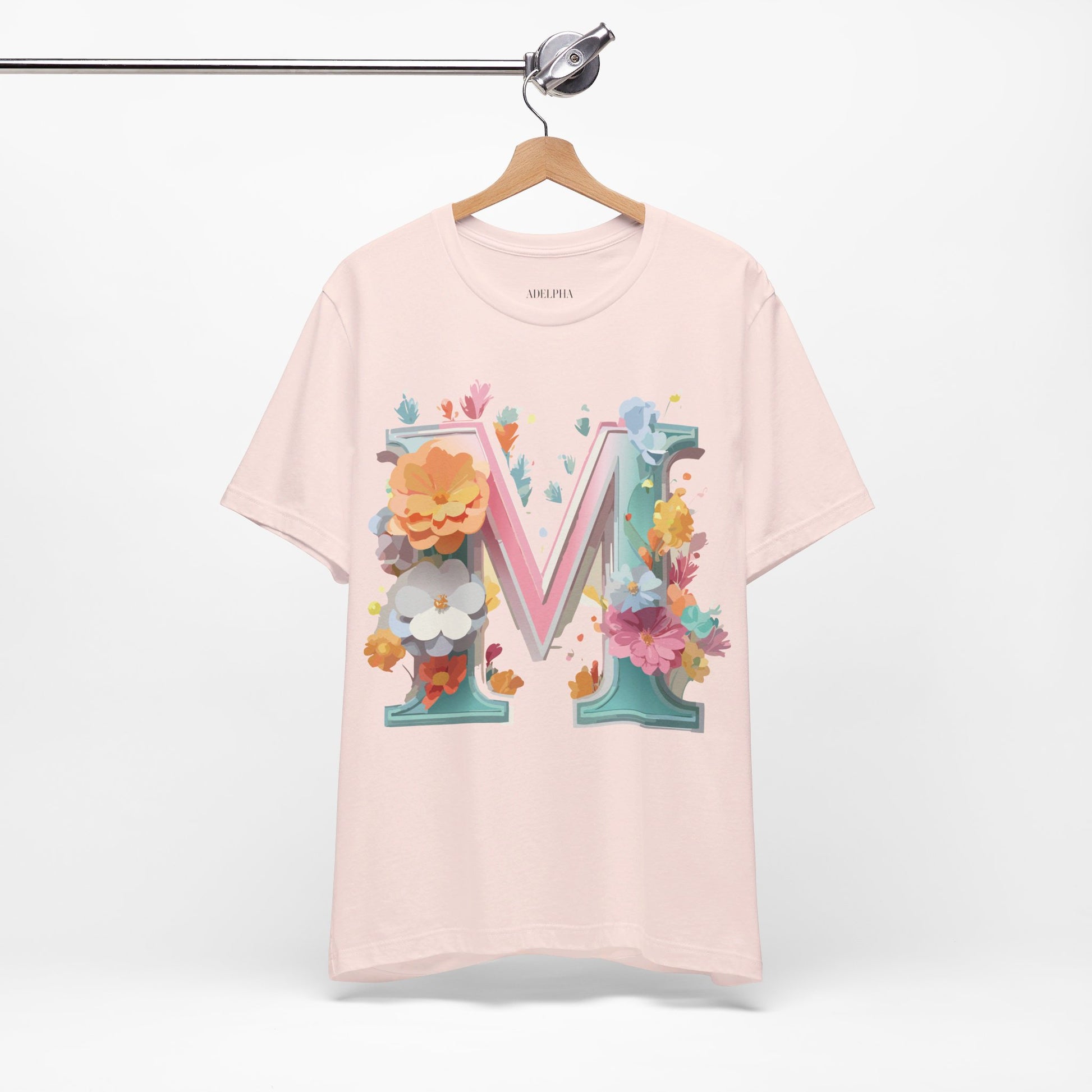 Natural Cotton Tee Shirt - Letters Collection - M Printify