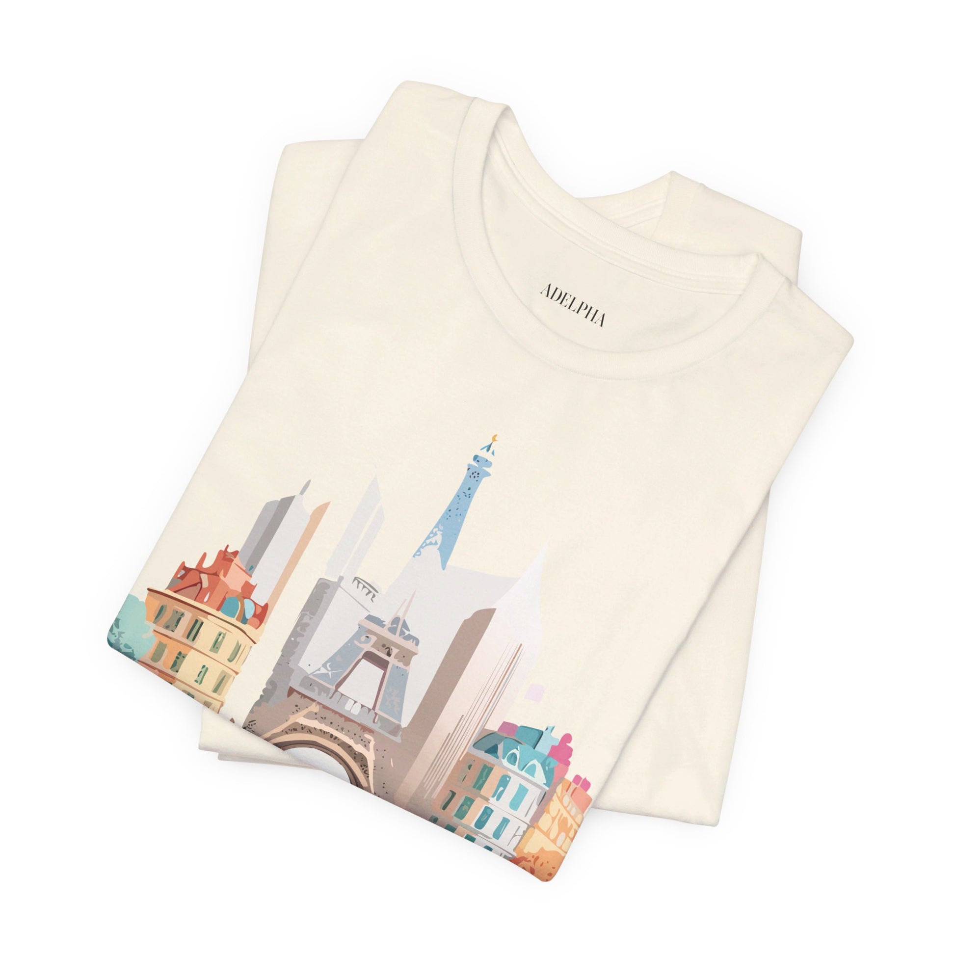 Natural Cotton Tee Shirt - Beautiful Places Collection - Paris Printify