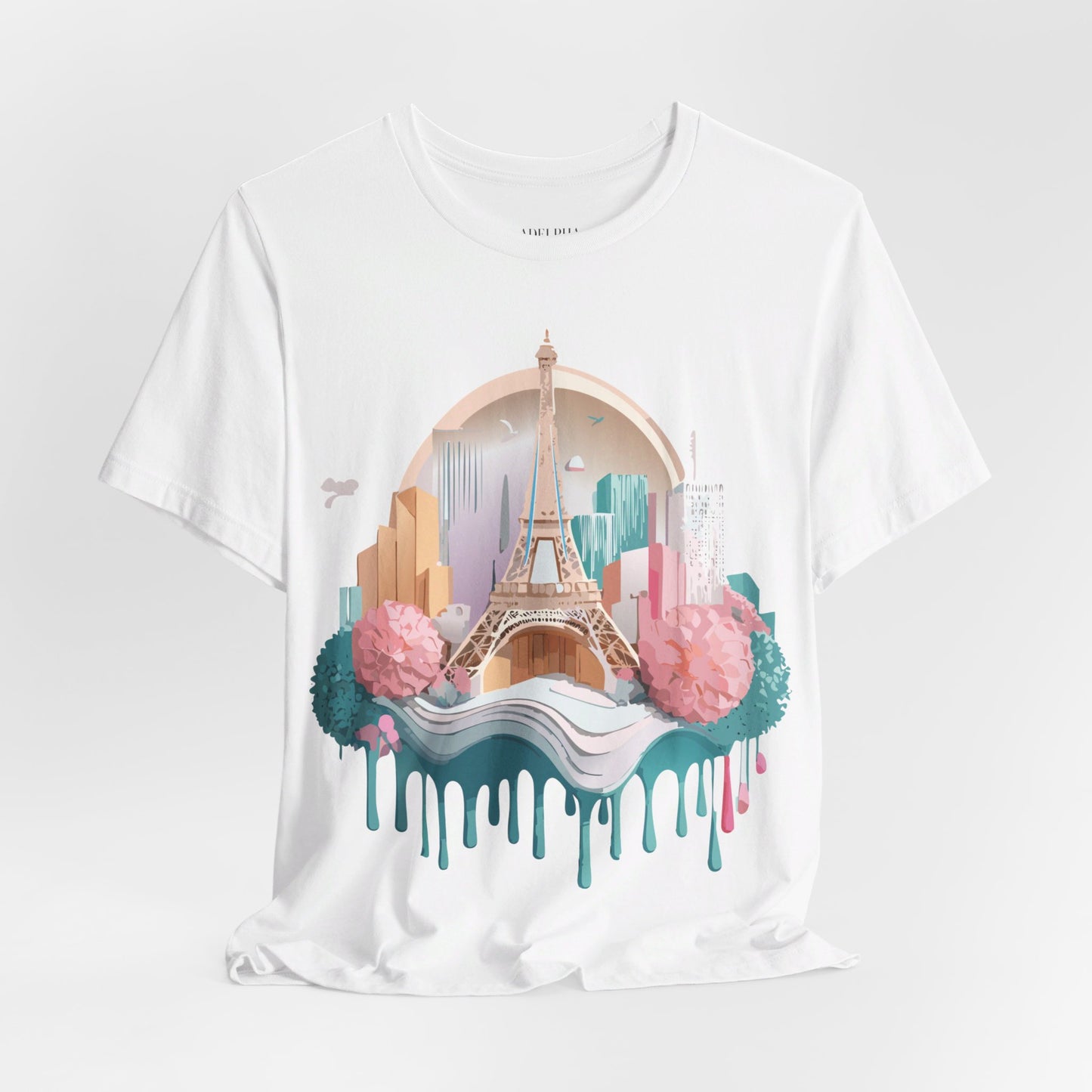 Natural Cotton Tee Shirt - Beautiful Places Collection - Paris Printify