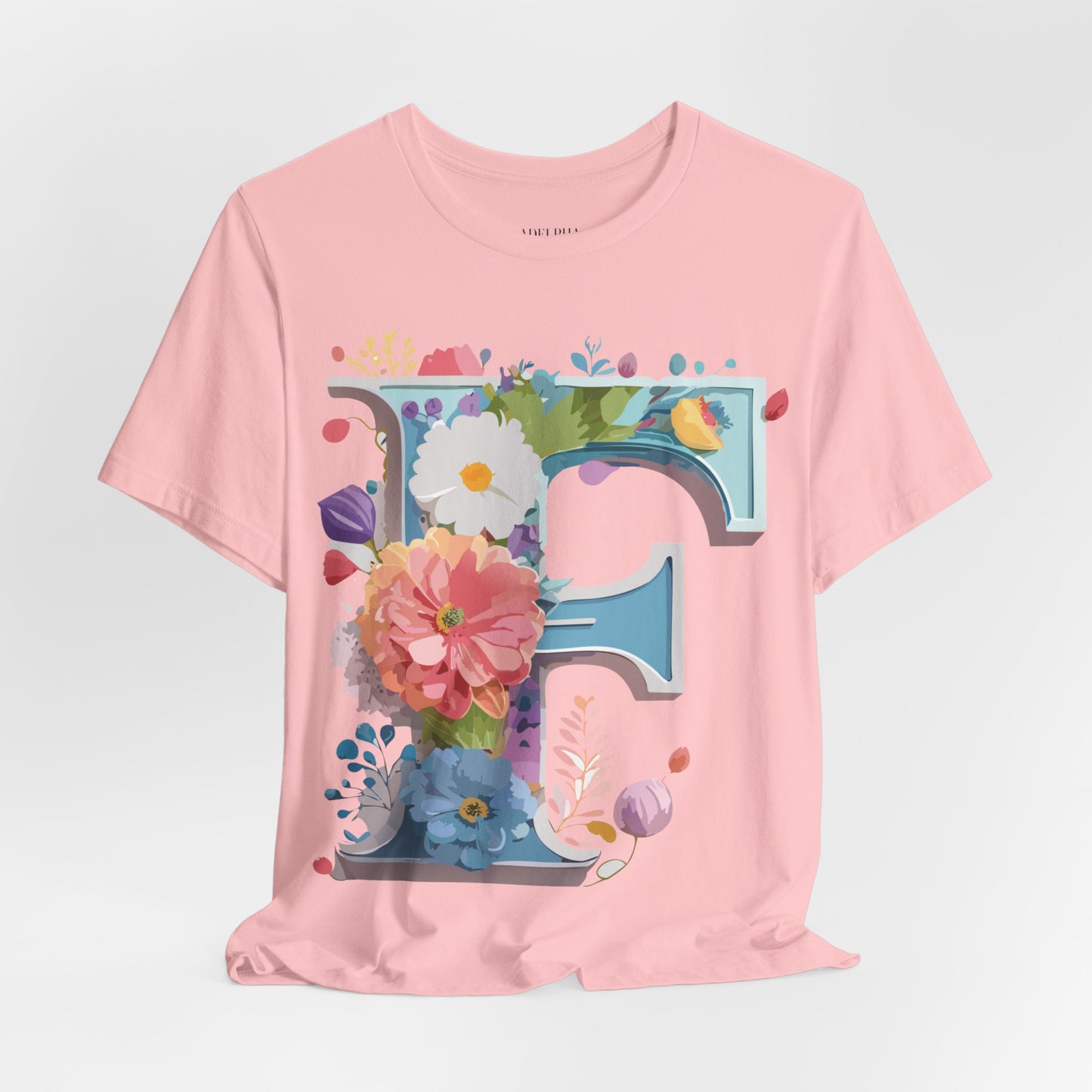 Natural Cotton Tee Shirt - Letters Collection - F Printify