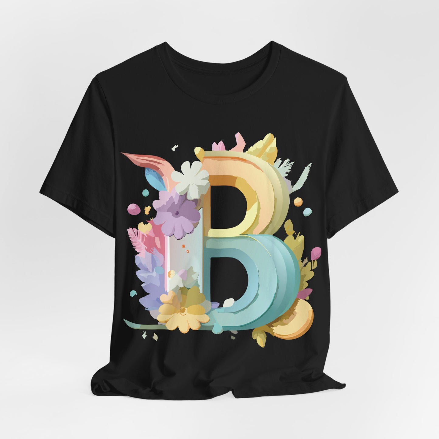 Natural Cotton Tee Shirt - Letters Collection - B Printify