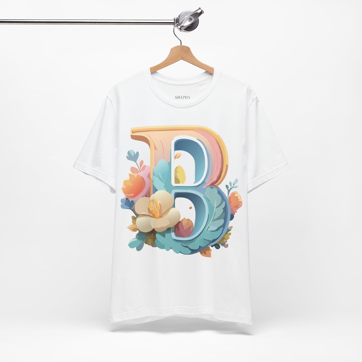 Natural Cotton Tee Shirt - Letters Collection - B Printify