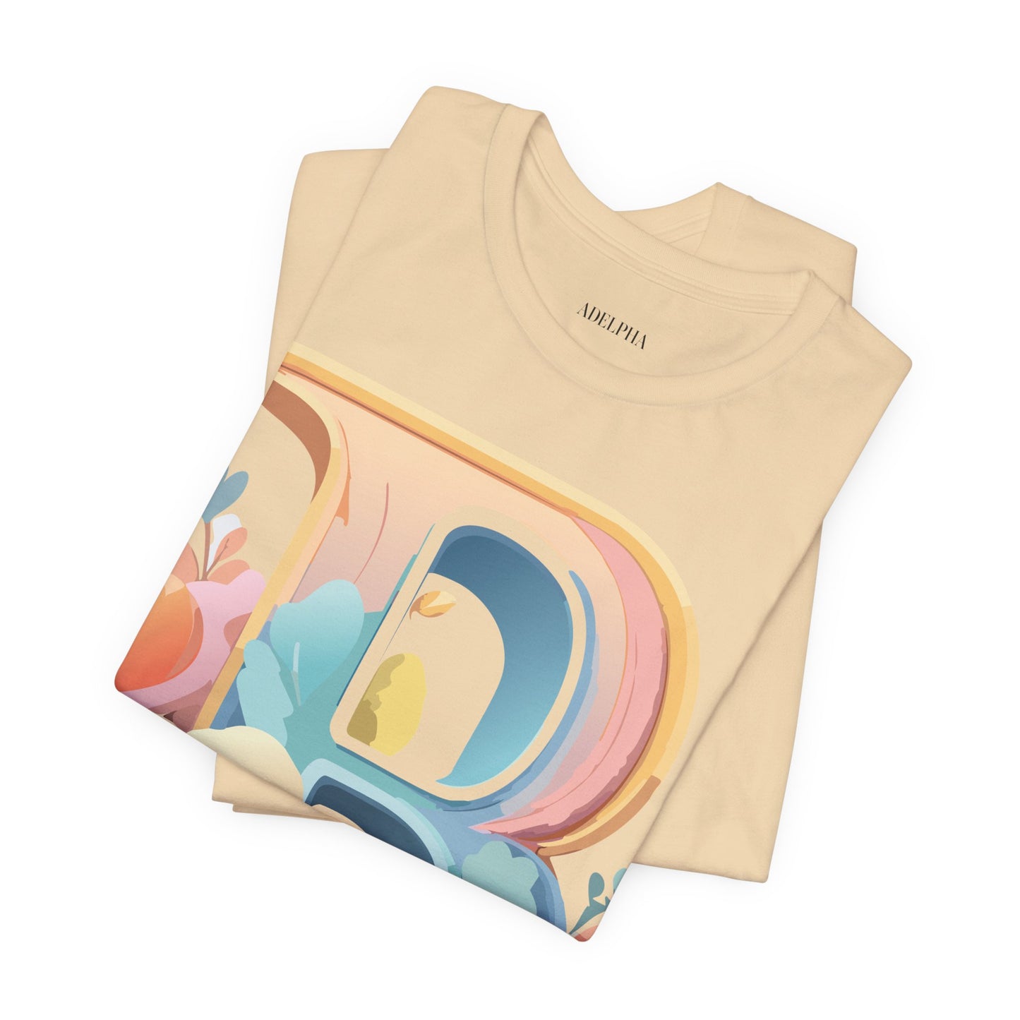 Natural Cotton Tee Shirt - Letters Collection - B Printify