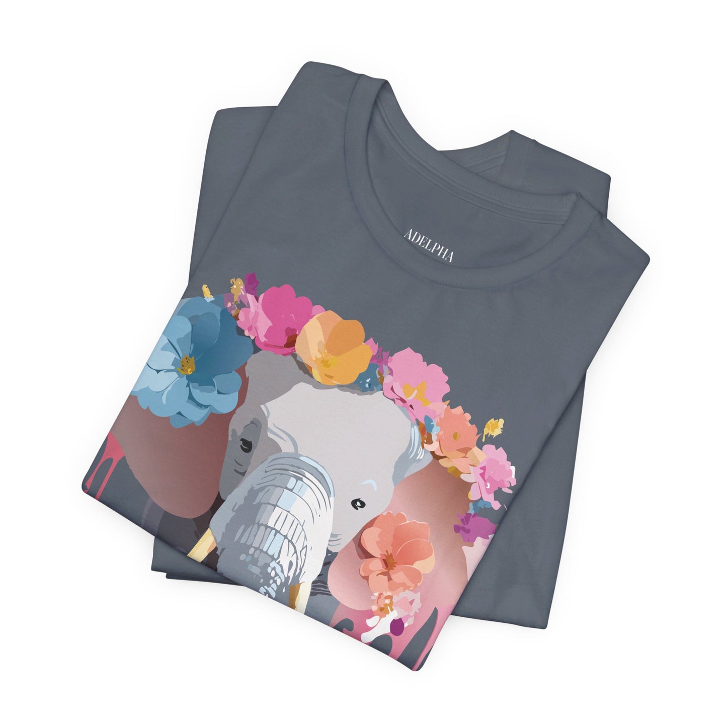 Natural Cotton Tee Shirt with Elephant Printify