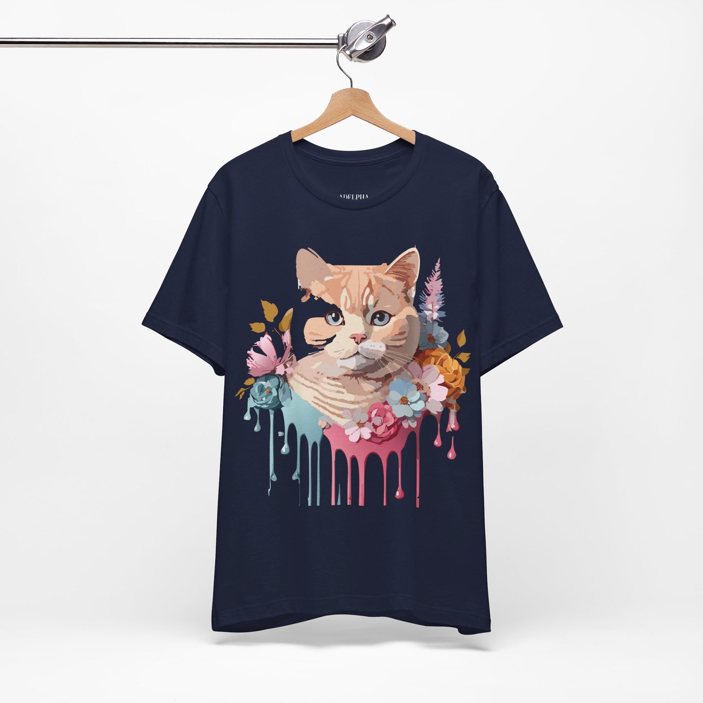 Natural Cotton Tee Shirt with Cat Printify