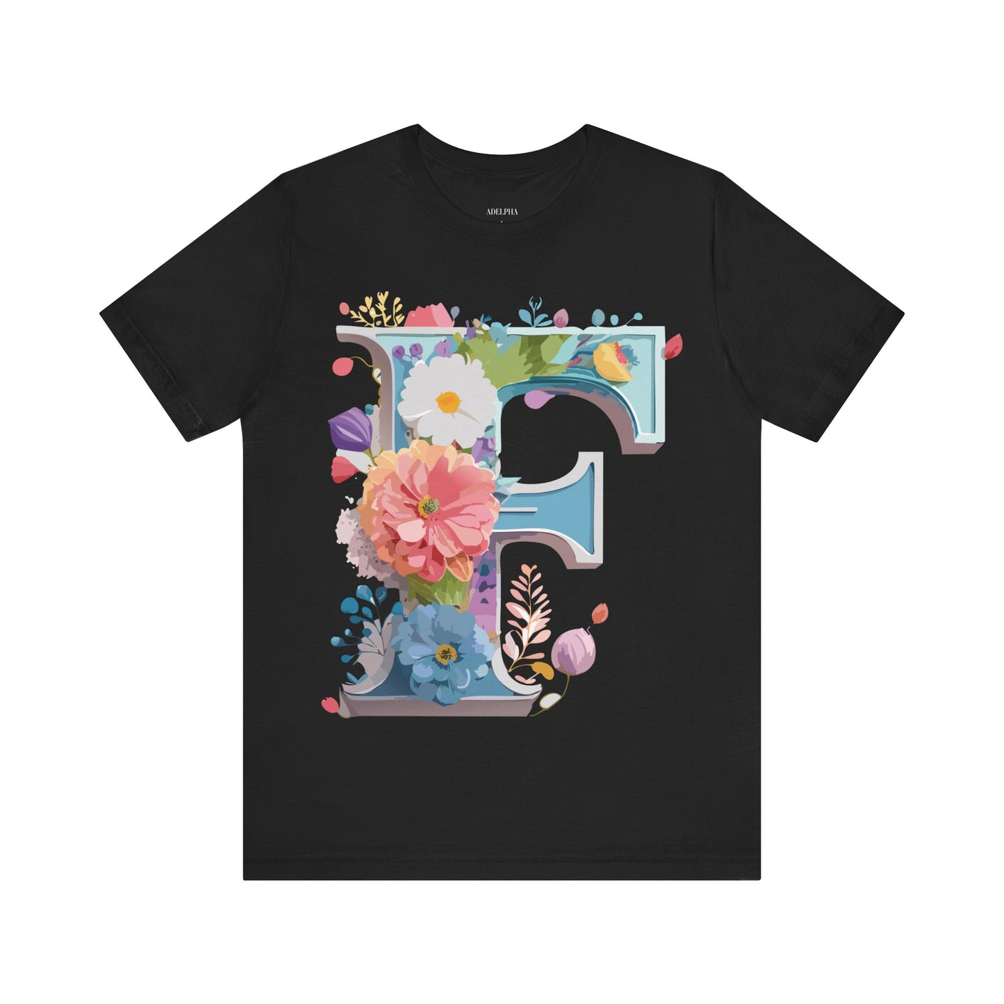 Natural Cotton Tee Shirt - Letters Collection - F Printify