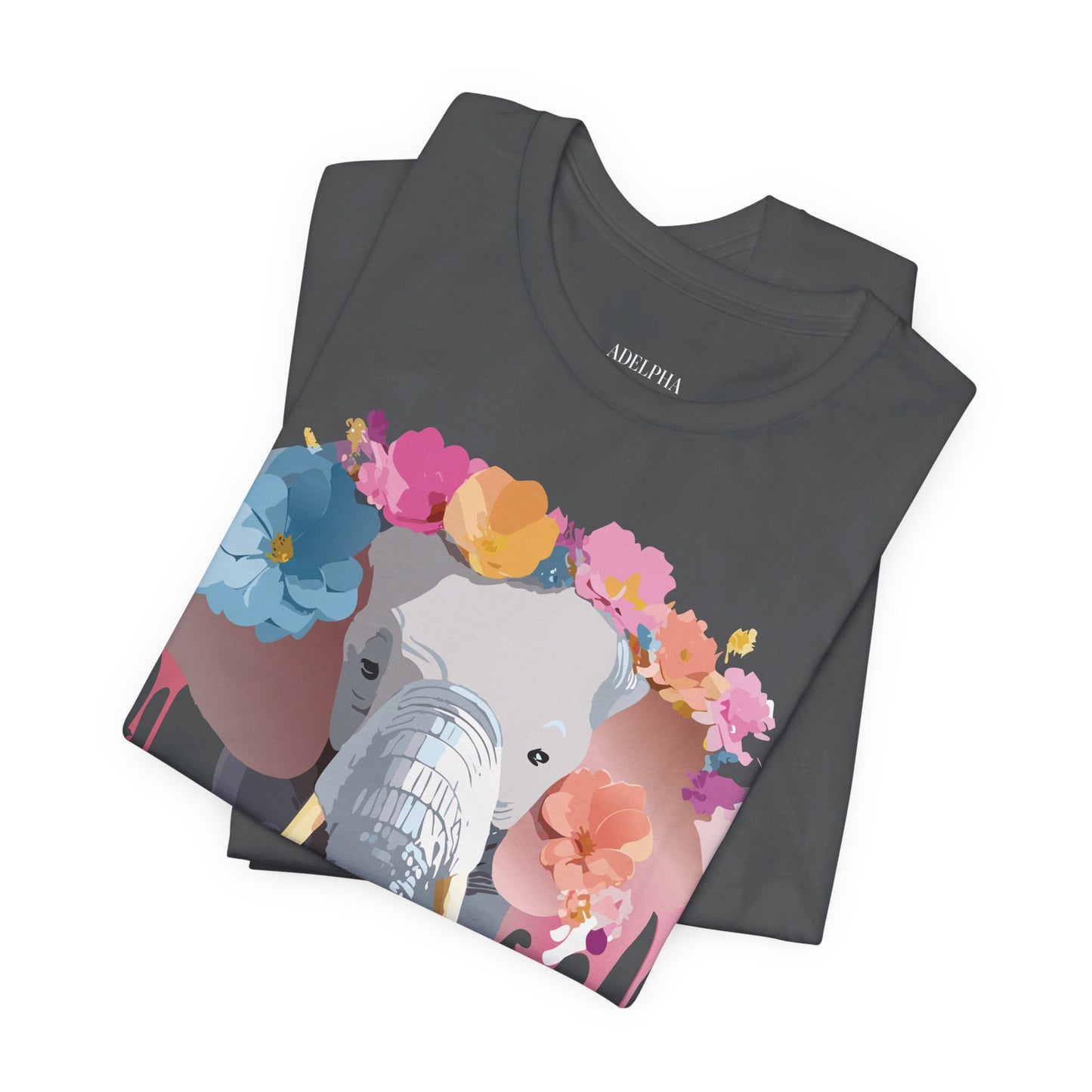 Natural Cotton Tee Shirt with Elephant Printify