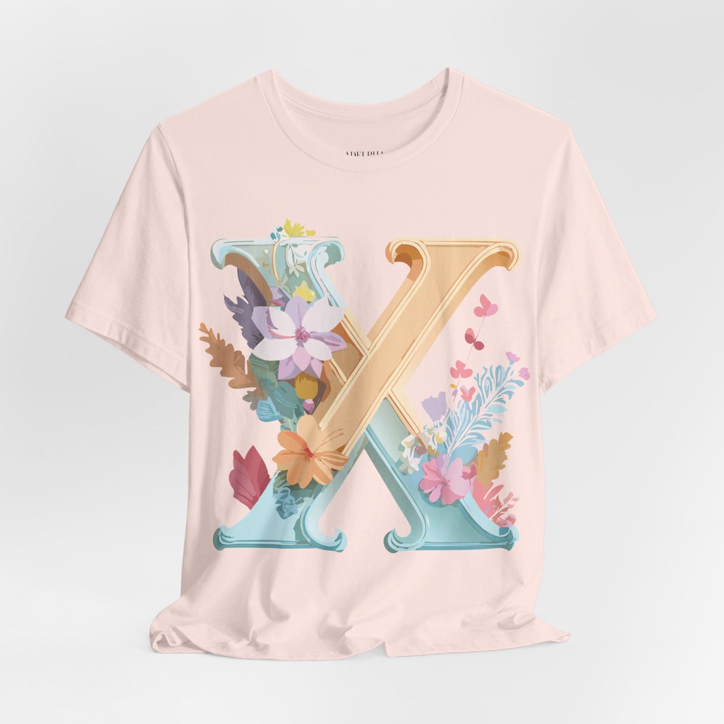Natural Cotton Tee Shirt - Letters Collection - X Printify