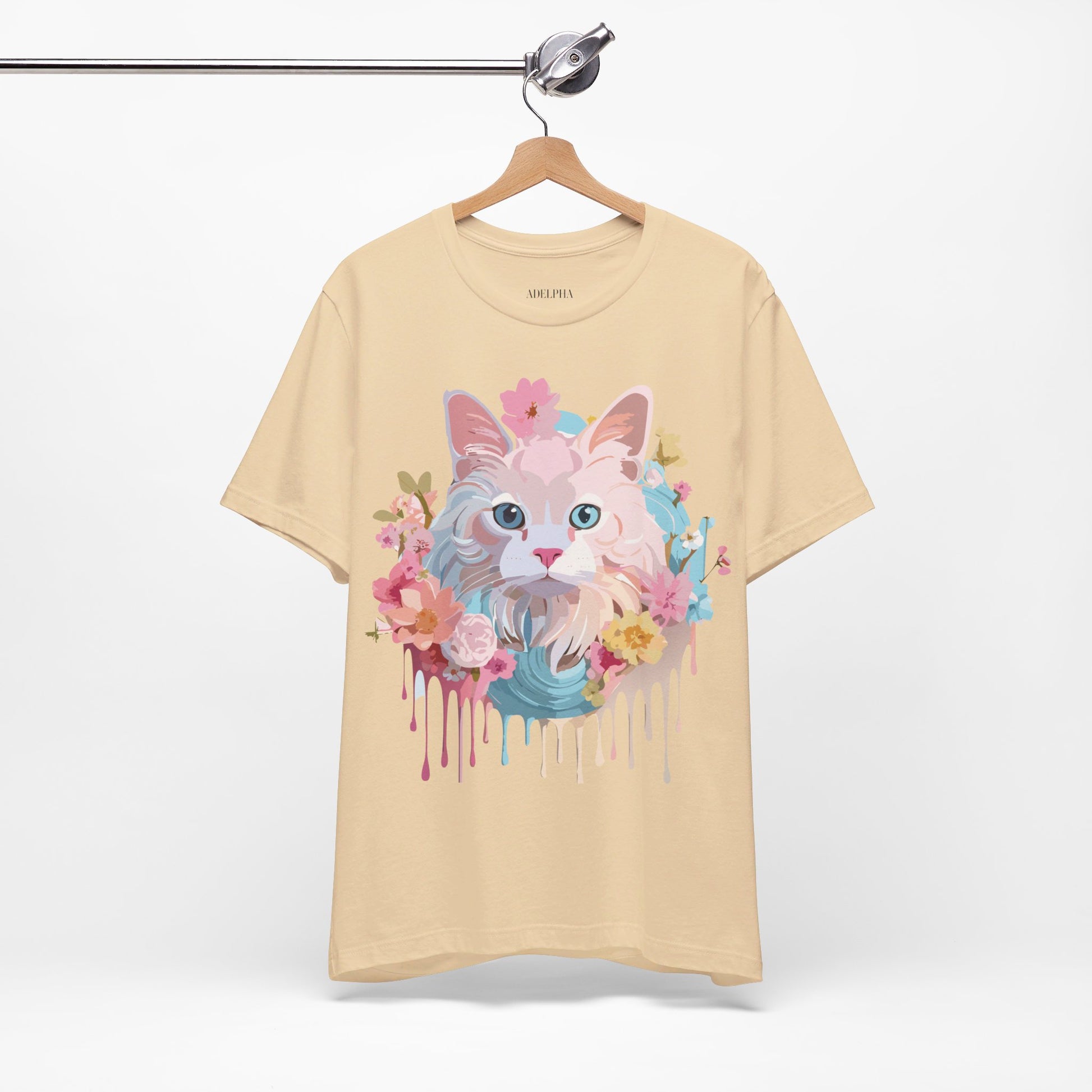 Natural Cotton Tee Shirt with Cat Printify