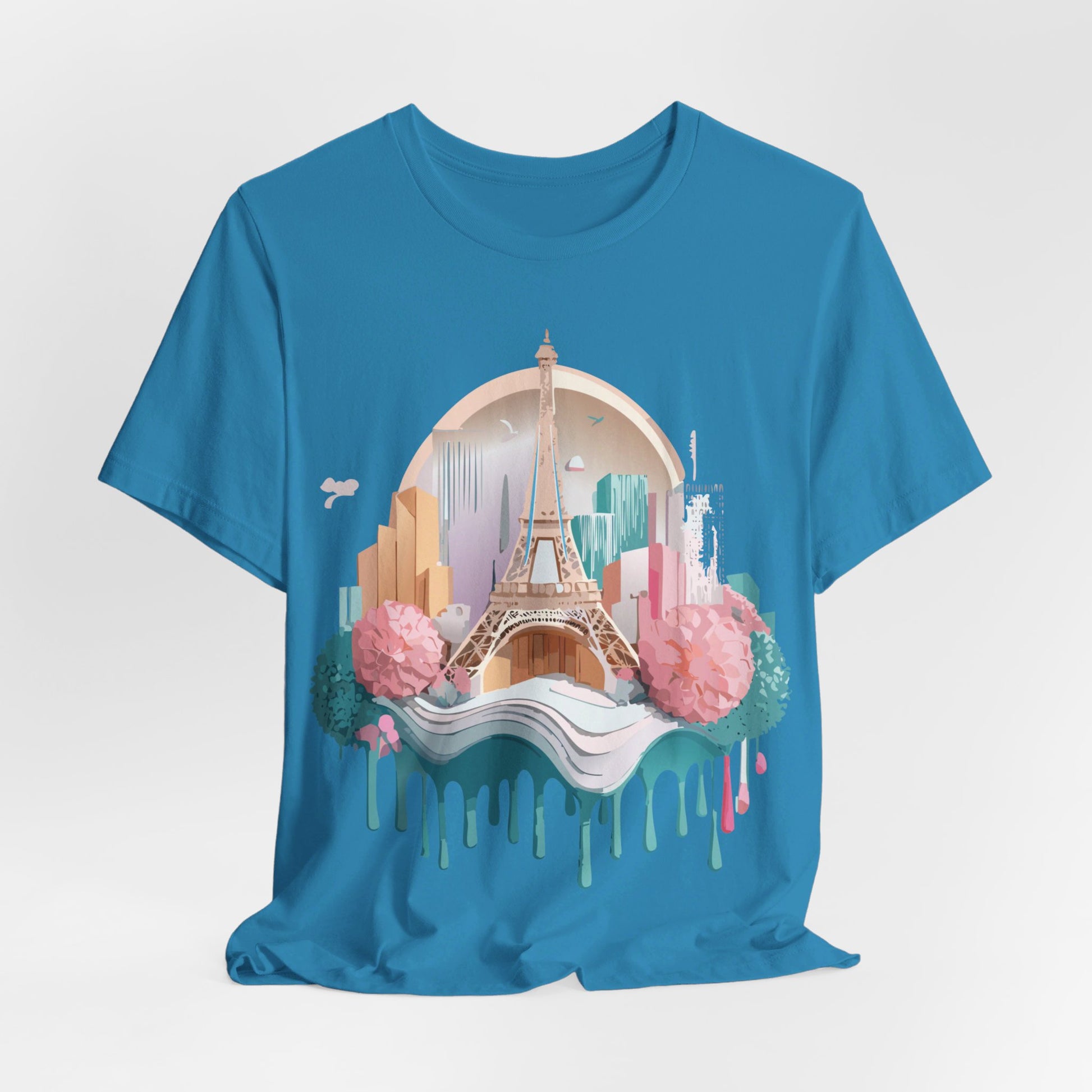Natural Cotton Tee Shirt - Beautiful Places Collection - Paris Printify