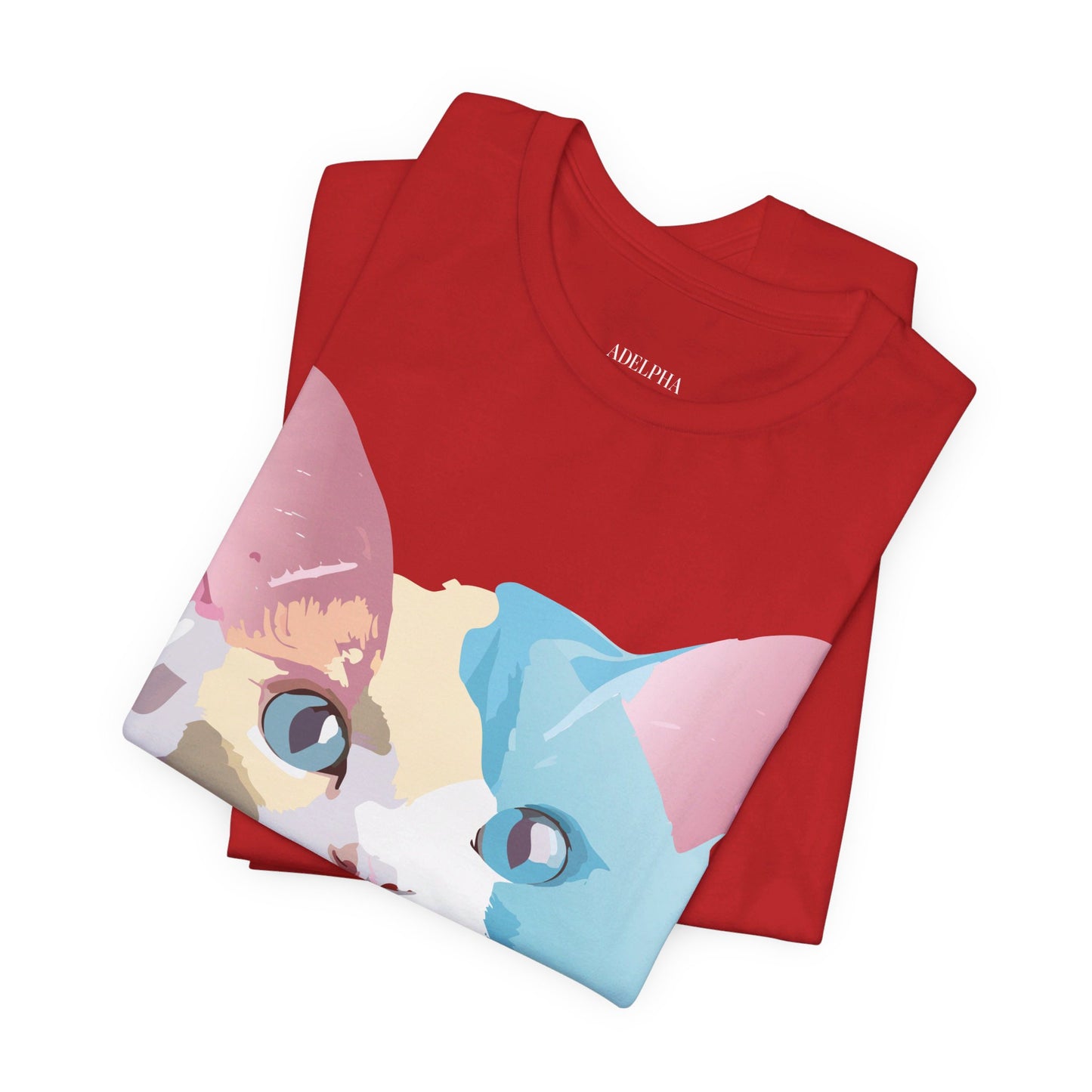 Natural Cotton Tee Shirt with Cat Printify