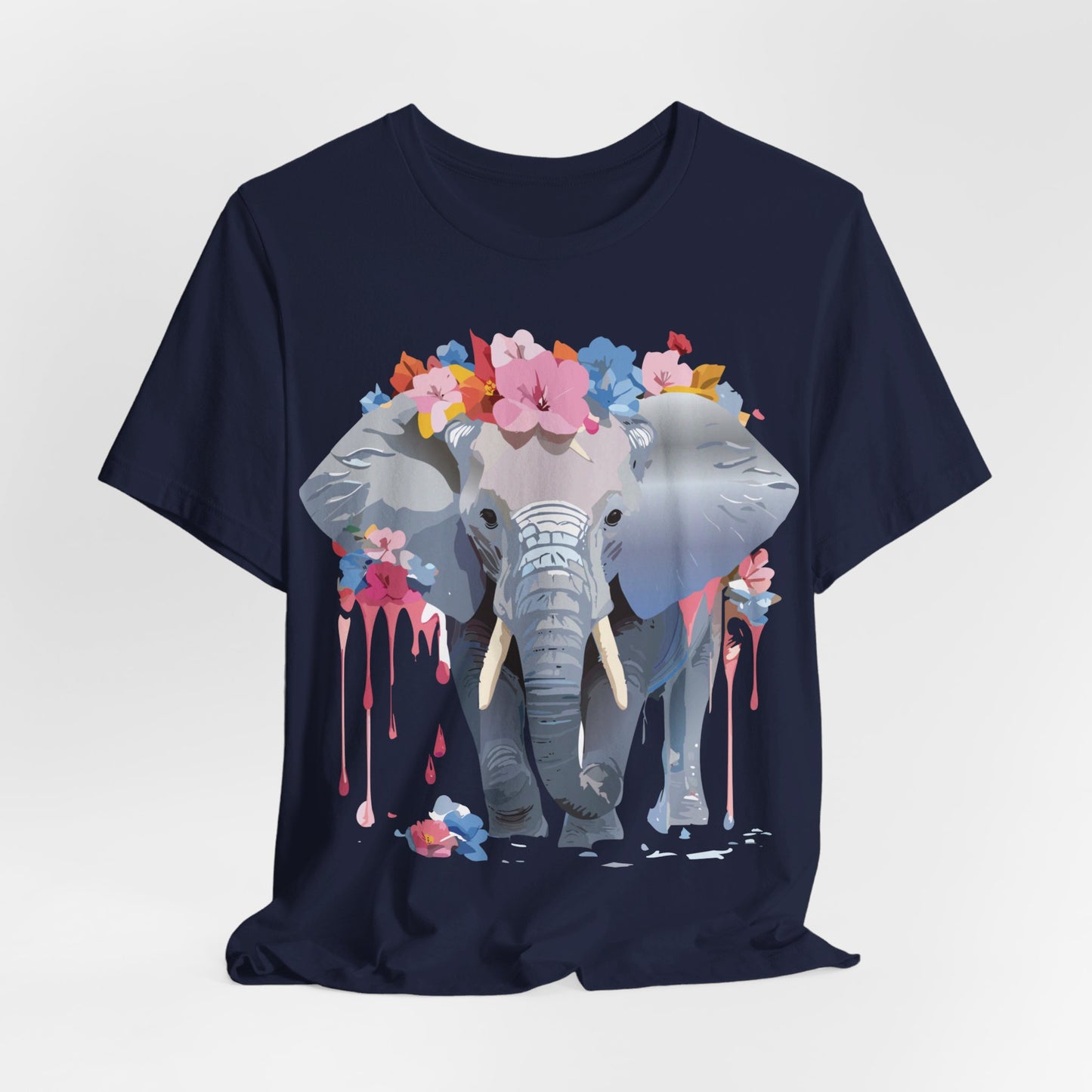 Natural Cotton Tee Shirt with Elephant Printify
