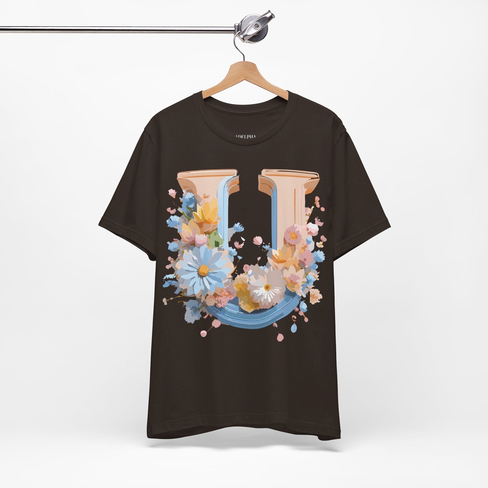 Natural Cotton Tee Shirt - Letters Collection - U Printify