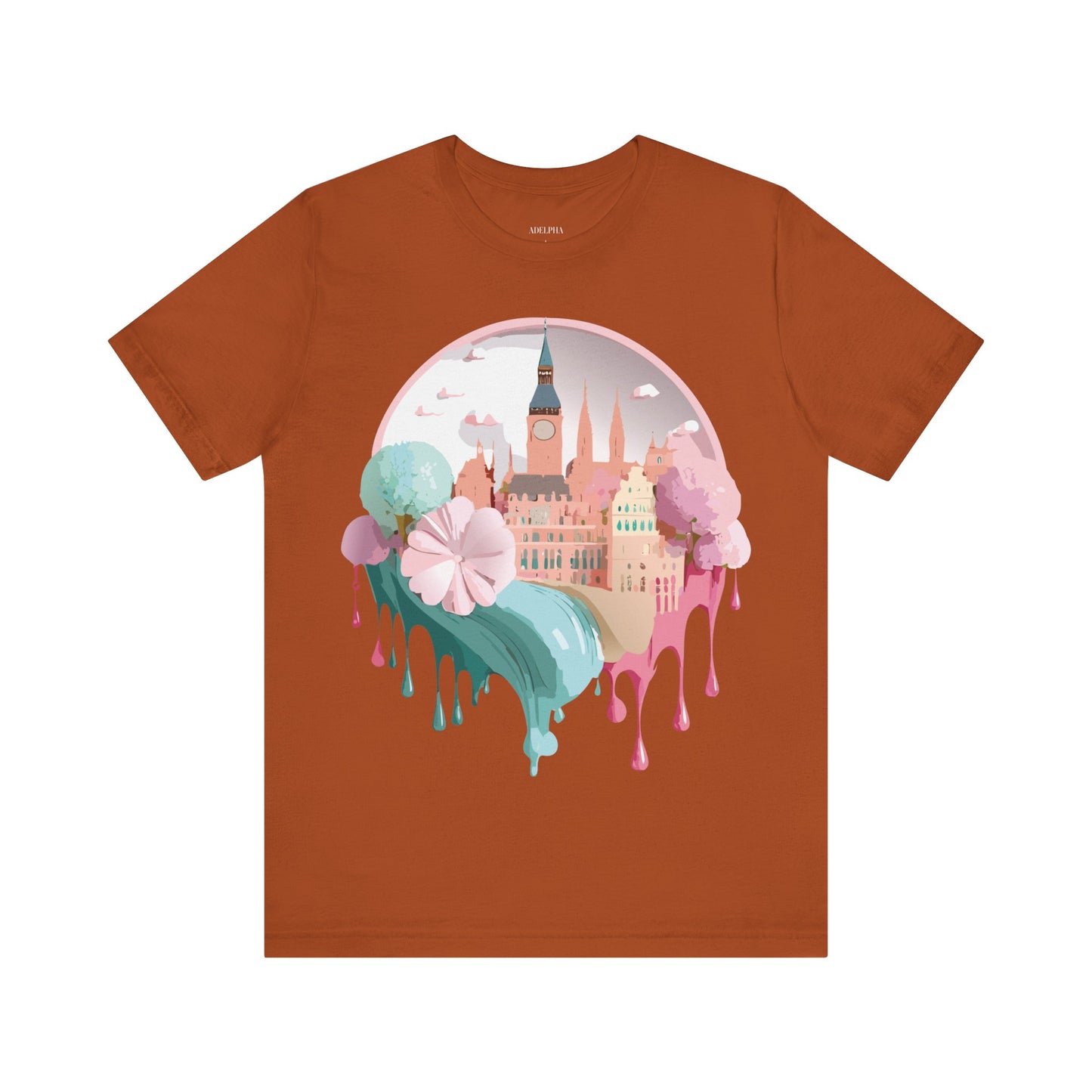 Natural Cotton Tee Shirt - Beautiful Places Collection - Prague Printify