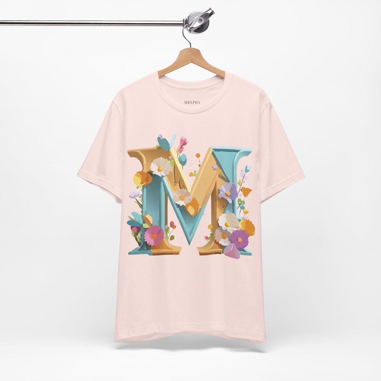 Natural Cotton Tee Shirt - Letters Collection - M Printify
