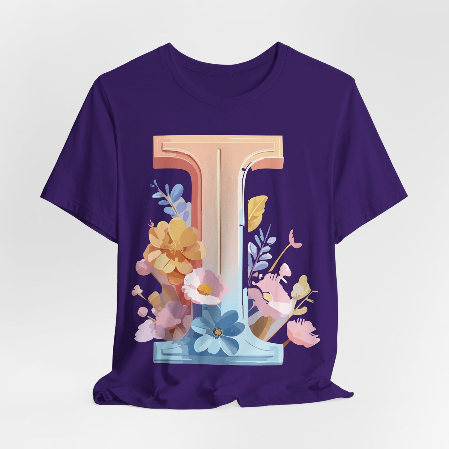 Natural Cotton Tee Shirt - Letters Collection - I Printify